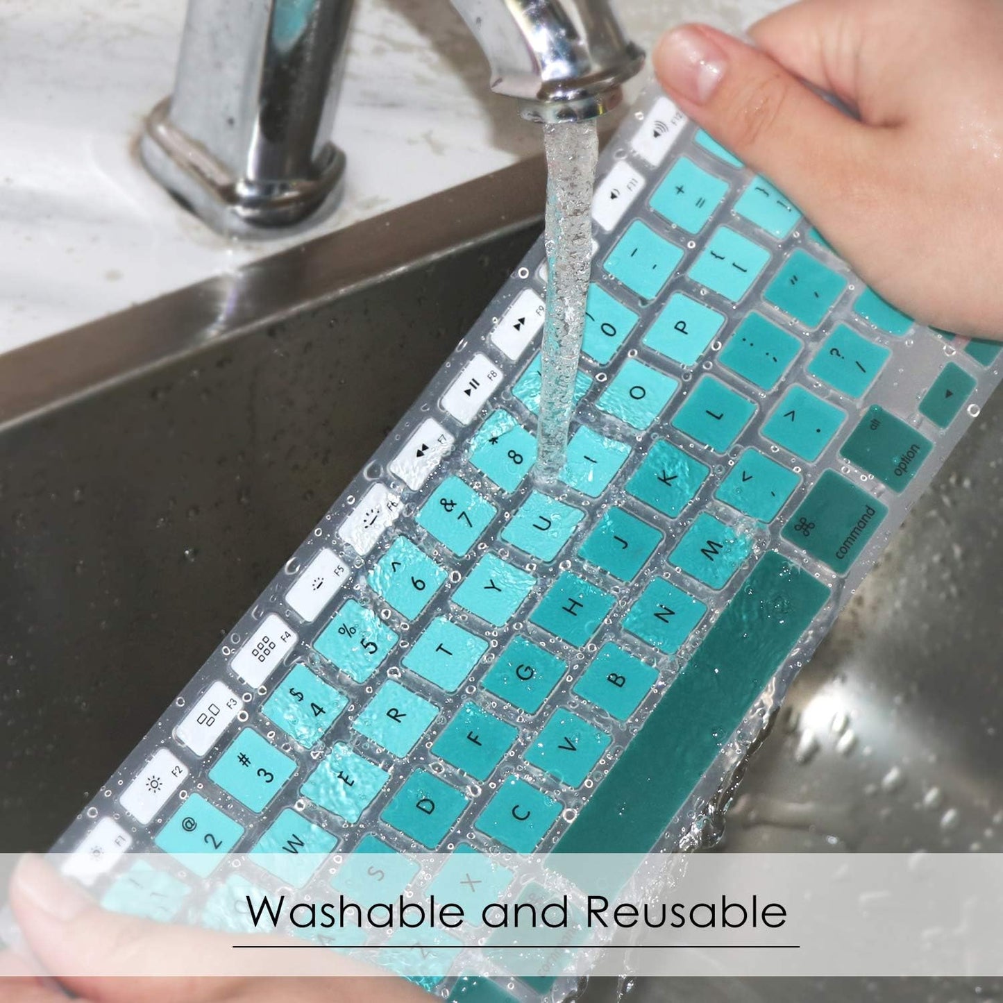 Allinside Green Ombre Keyboard Cover Skin for MacBook Pro 13" 15" 17" (2015 or Older Version), MacBook Air 13" A1369/A1466, Older iMac Wireless Keyboard MC184LL/B