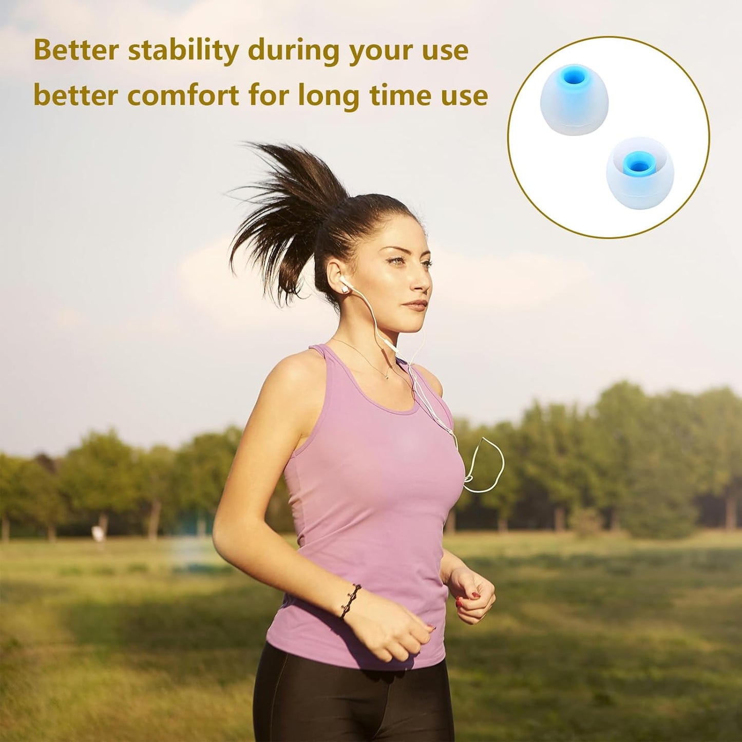 Earbud Replacement Tips Silicone Earbud Tips Earbud Covers Fit for in-Ear Headphones (Inner Hole 3.8mm -5.1mm) Ear Tips Earbud Rubber Tips 9 Pairs S/M/L