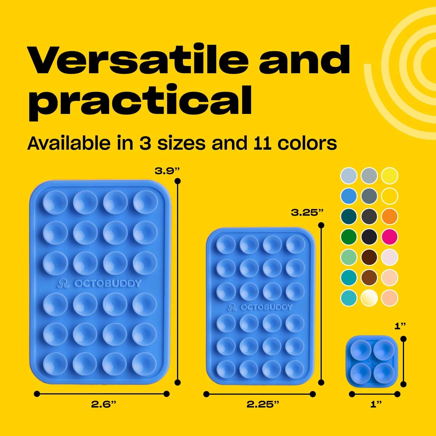 Classic MAX - Silicone Suction Phone Case Adhesive Mount - Hands-Free, Strong Grip Holder for Selfies and Videos - iPhone and Android Compatible - 2.6″ x 3.9″, Baby Blue Jay