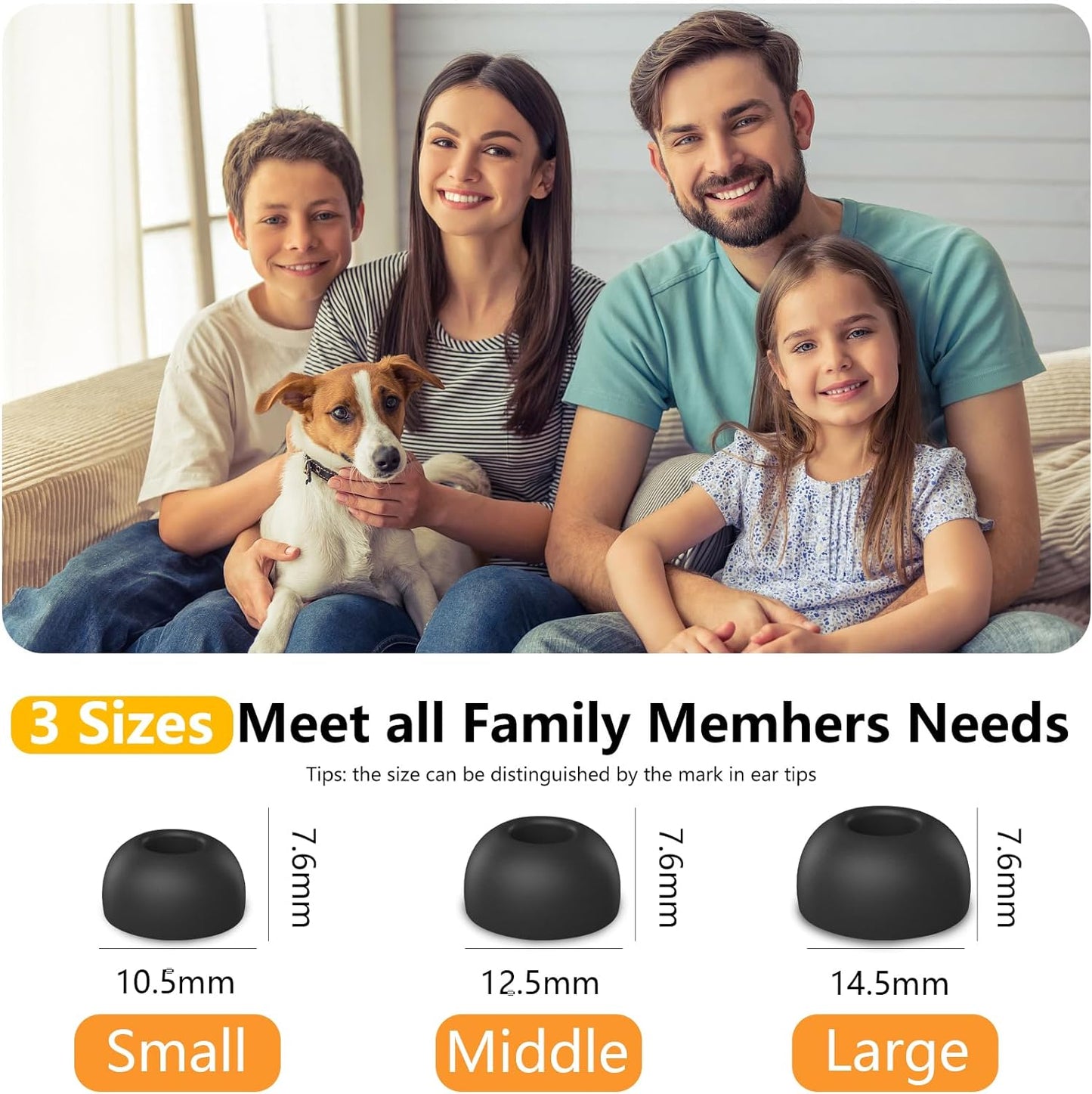 Compatible with AirPods Pro 2nd/1st Generation Memory Foam Replacement Ear Tips,with Noise Reduction Hole & Built-in dust Guard Screen,for USB-C Charging Case with Cleaner kit -Black