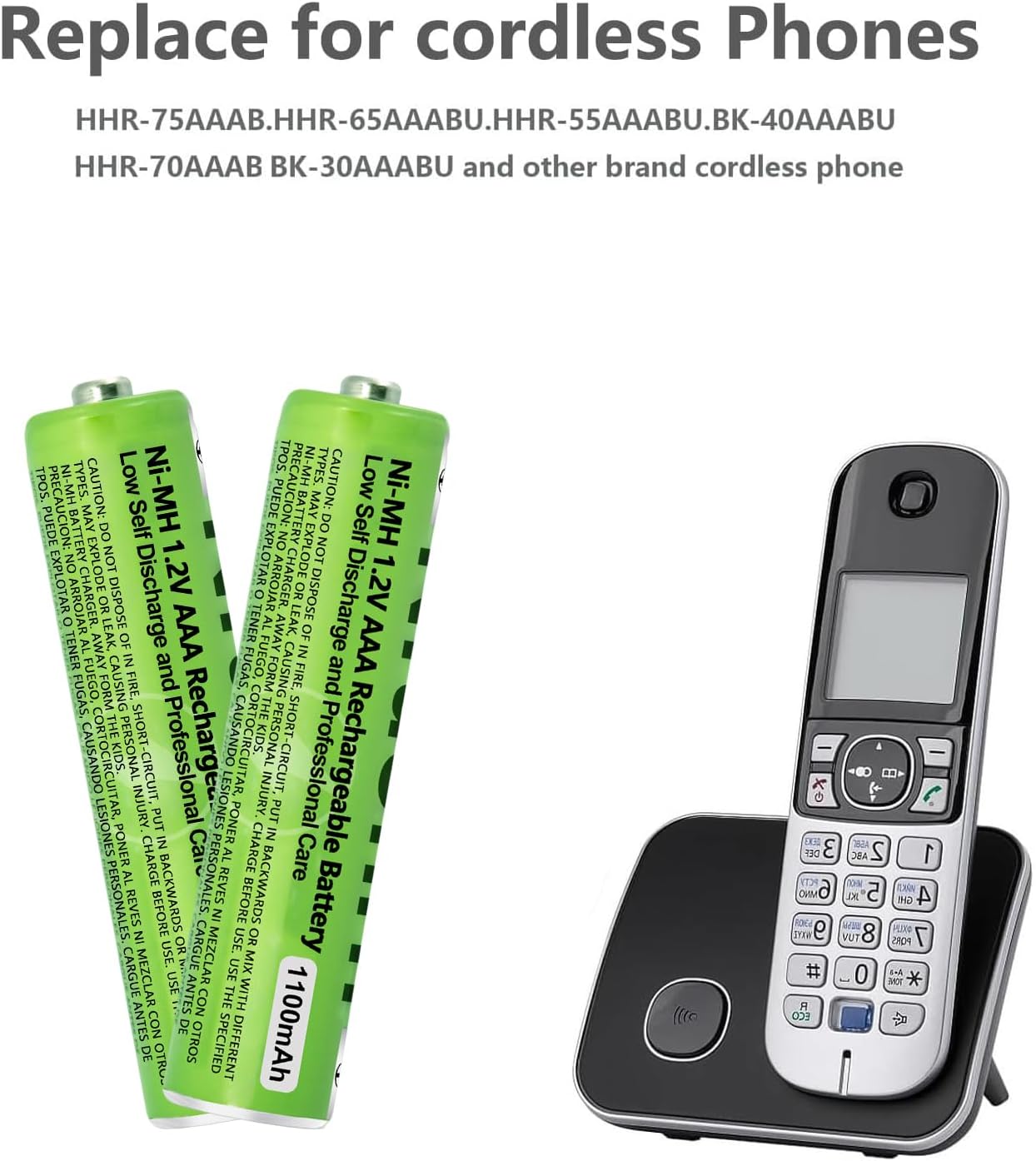 8 Pack NI-MH AAA Rechargeable Battery for Panasonic, 1.2V 1100mah AAA Rechargeable Batteries for Panasonic Cordless Phones Handset, Remote Controls, Electronics