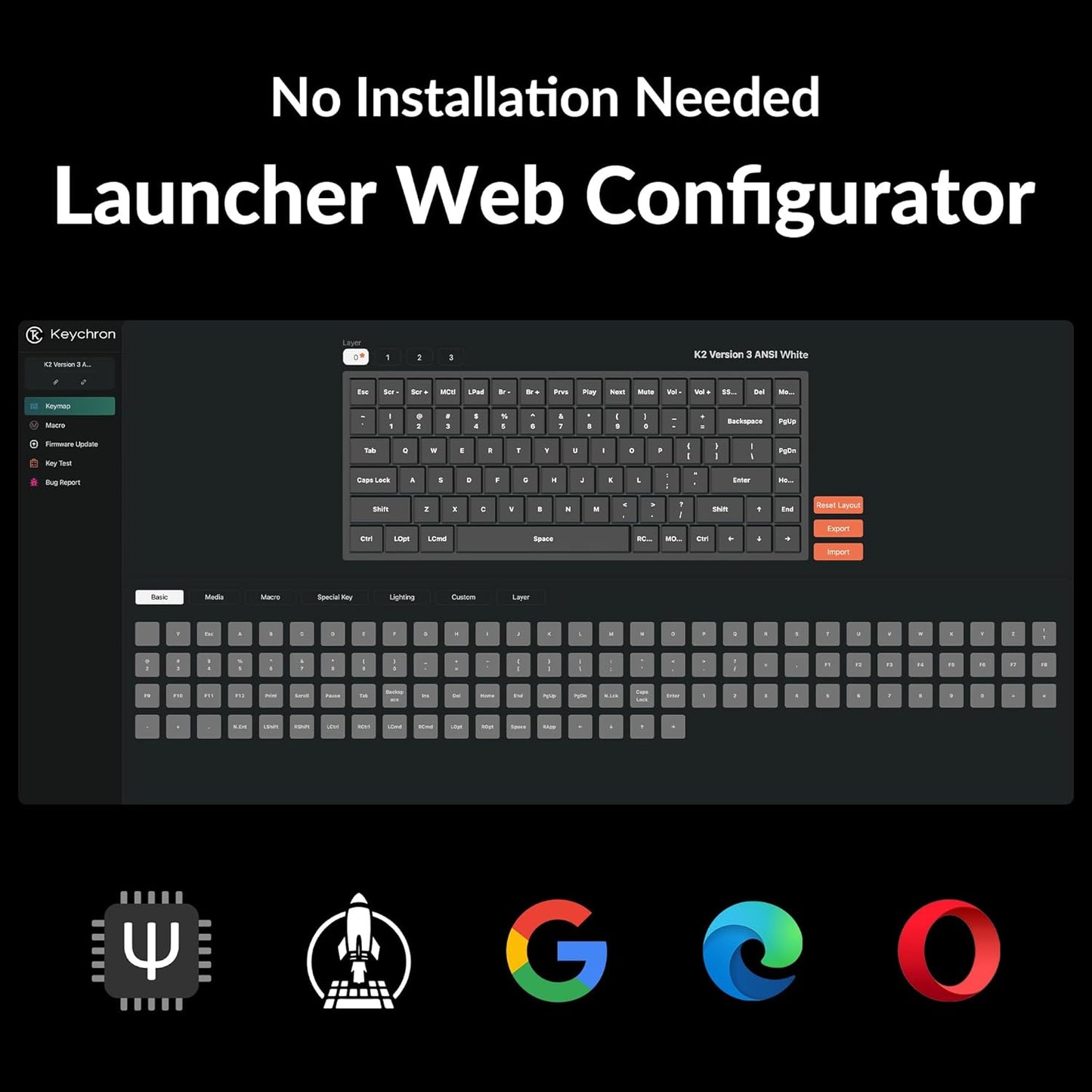 Keychron K2 75% Layout QMK Wireless and Wired Options Mechanical Keyboard Super Red Switch, Paired with Shine-Through Double-Shot PBT Keycaps for Mac Windows-Version 3