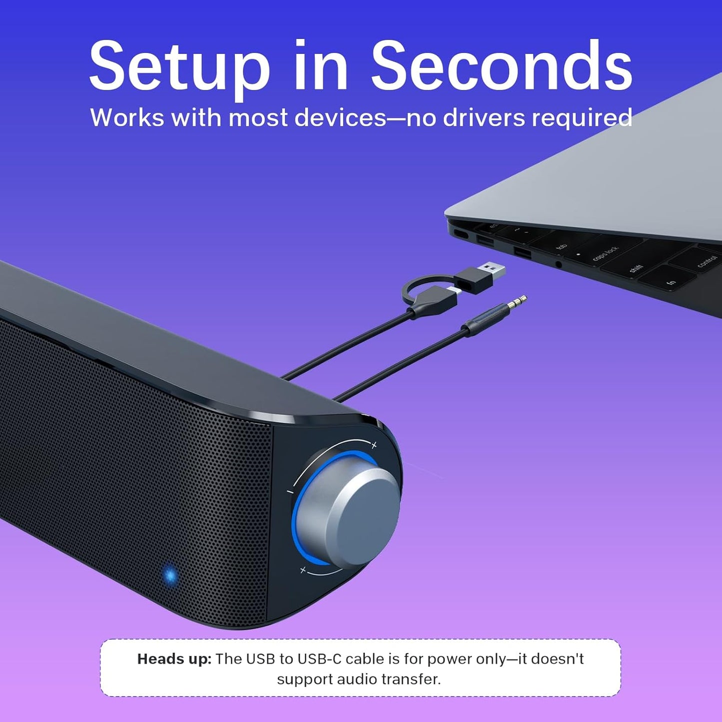 Computer Speakers, HiFi Sound Quality Computer Sound Bar, USB Powered PC Speakers, Bluetooth 5.0 and 3.5mm Aux-in Computer Speakers for Desktop, Laptops, PCs, Phones, Tablets, Xbox, Gaming Speakers