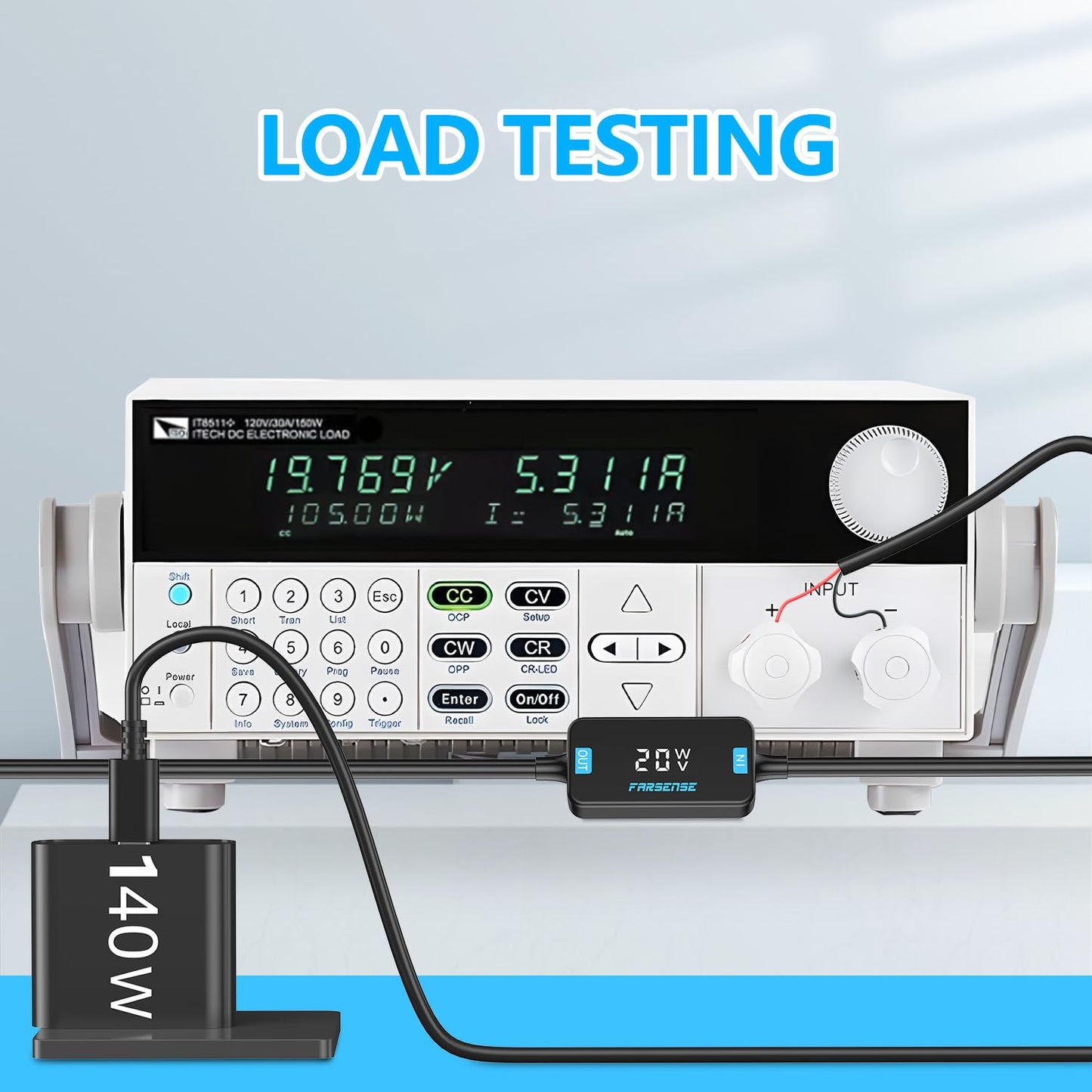 FARSENSE USB C to DC Adapter,Barrel PD Trigger Cable(3.3ft) with 10 Connector Tips,USB to DC Power Cable can Switch Voltage by Pressing The Key,Support LED Display Voltage