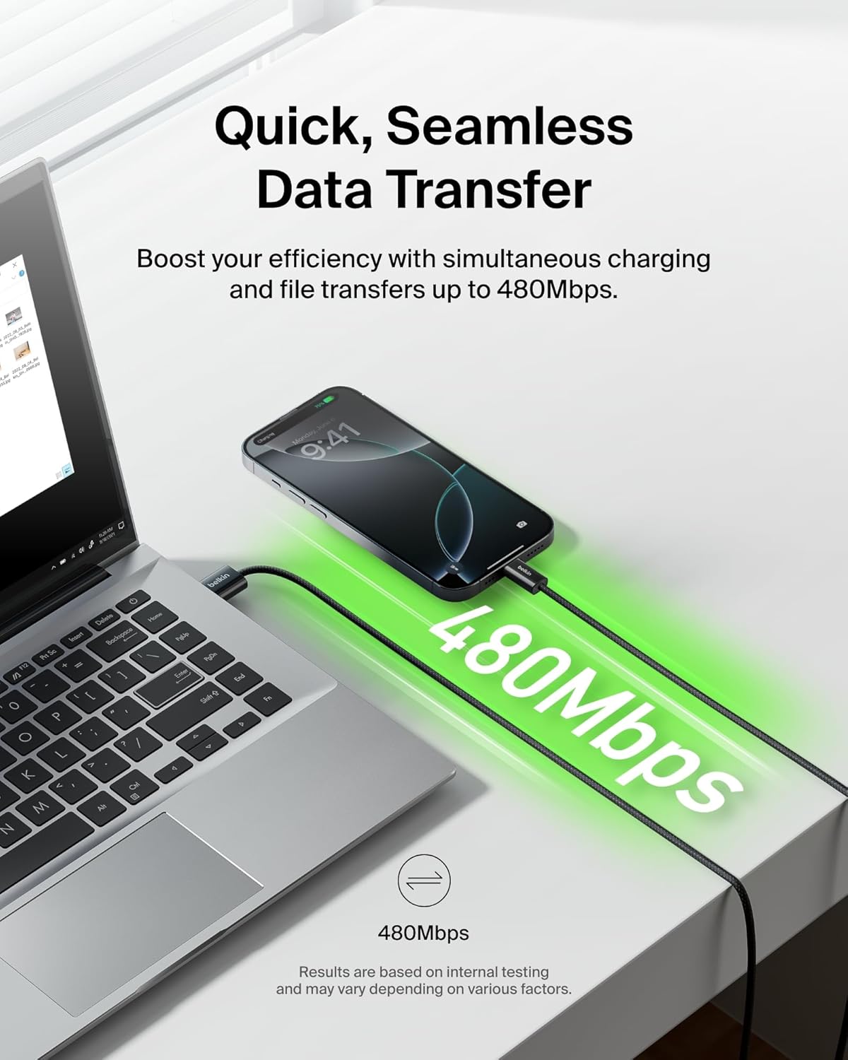 Belkin USB A to USB C Cable 2-Pack, 9.9ft, 15W - Type C Charger, iPhone Charger Cord, Soft, Braided, Flexible for iPhone 16 & 15, Galaxy S25, Pixel 9, iPad Pro, Airpods Pro, Switch & More - Black