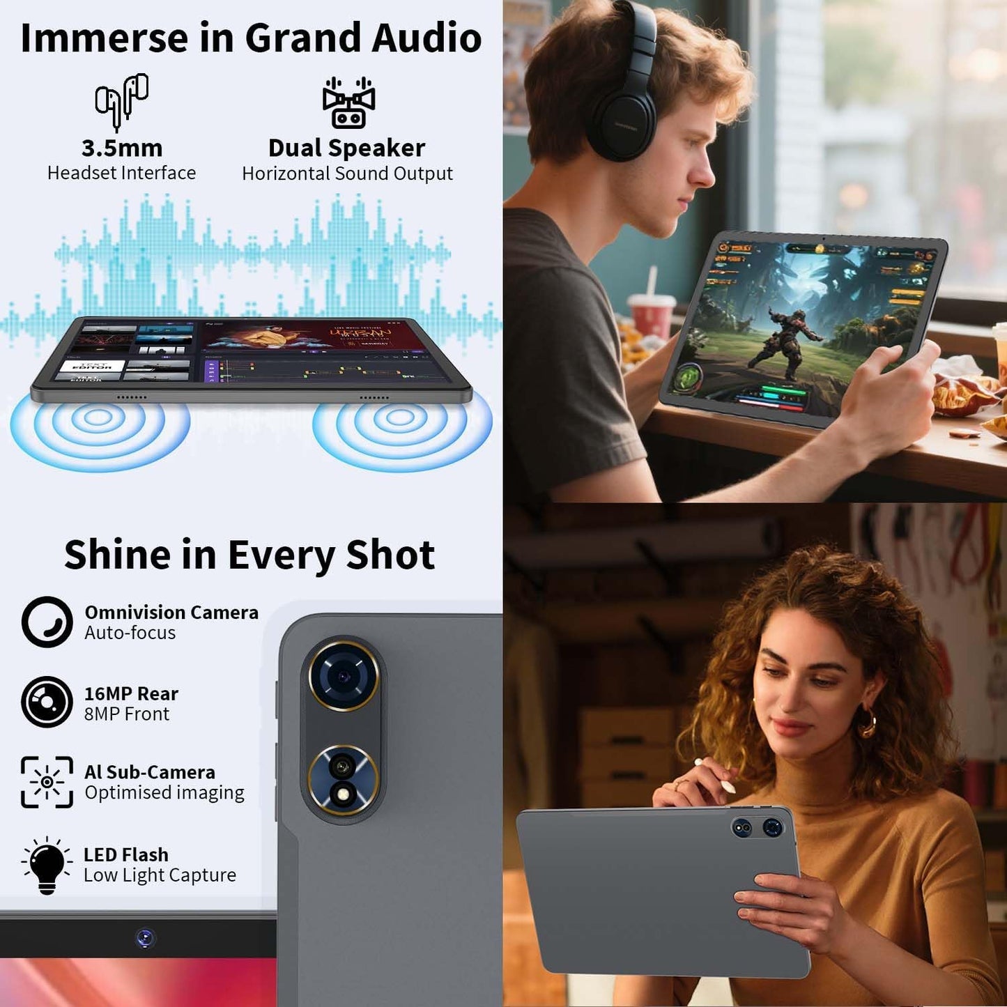 2025 Upgraded Android 15 Tablet, 12 inch Android Tablet with Keyboard, 24GB RAM+256GB ROM(1TB Expand), Octa-Core, 2K 2000x1200 Display, 16MP Dual Camera, 8000mAh, 5G WiFi, GPS, Bluetooth 5.0(Pink)