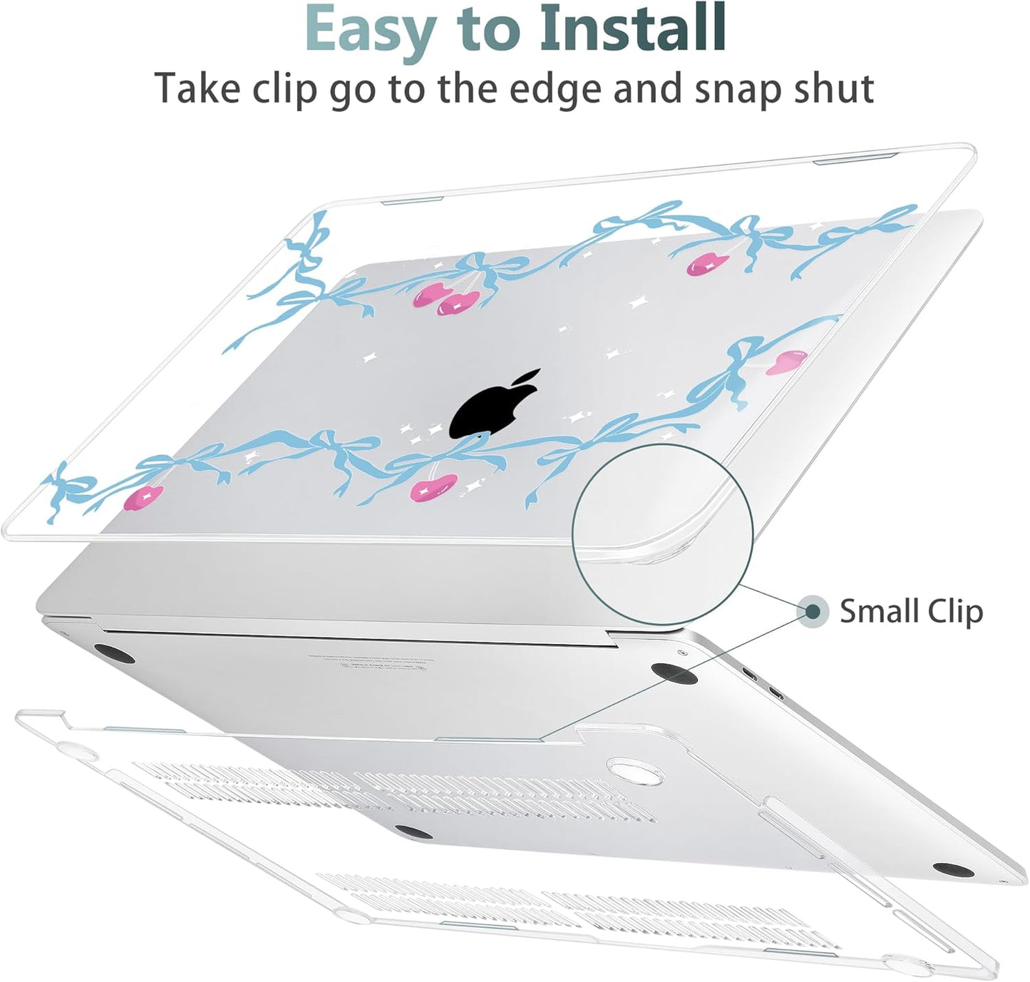 for MacBook Pro 16 inch Case 2019 2020 Release Model A2141, Plastic Hard Shell Cover with Keyboard Cover & Screen Protector for MacBook Pro 16 inch with Touch Bar & Touch ID, Cherry Bow