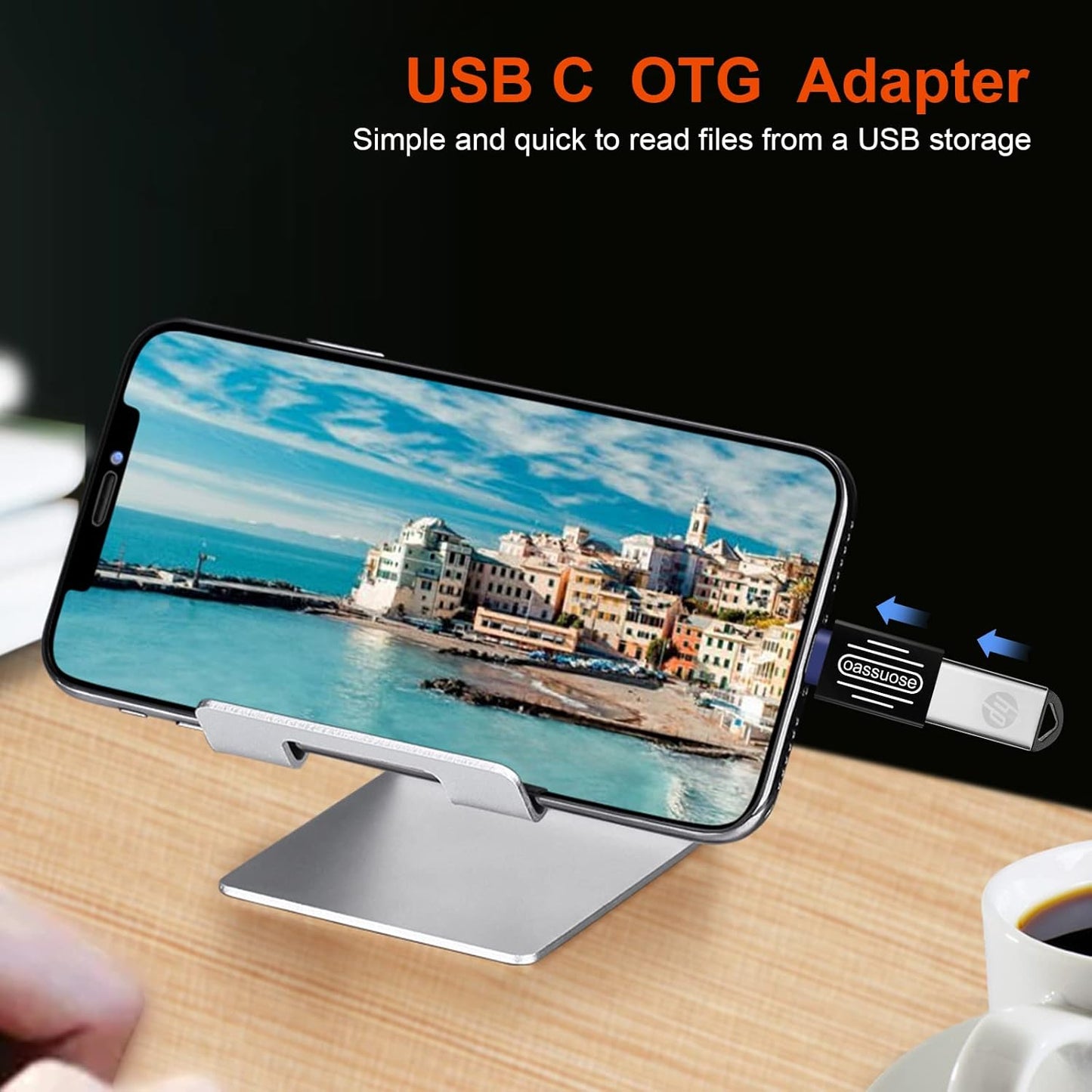 4-Pack USB C to USB Adapter(Gold-Plated),Thunderbolt 3 Male to USB 3.0 Female OTG Adapter for MacBook Pro,iMac,iPad Pro,Pixelbook,Chromebook,Microsoft Surface Go and Other Type C Device(Black)