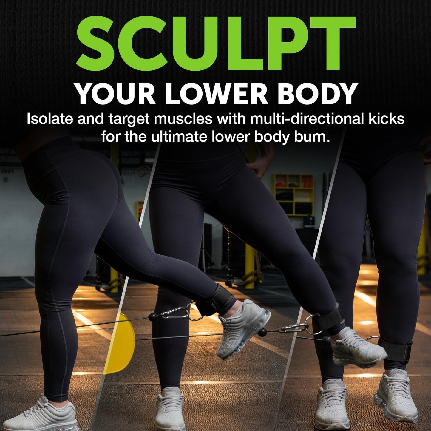 Gradient Fitness Ankle Straps (2 Pack) | Ankle Strap for Cable Machine, Ankle Bands for Working Out, Cable Ankle Strap