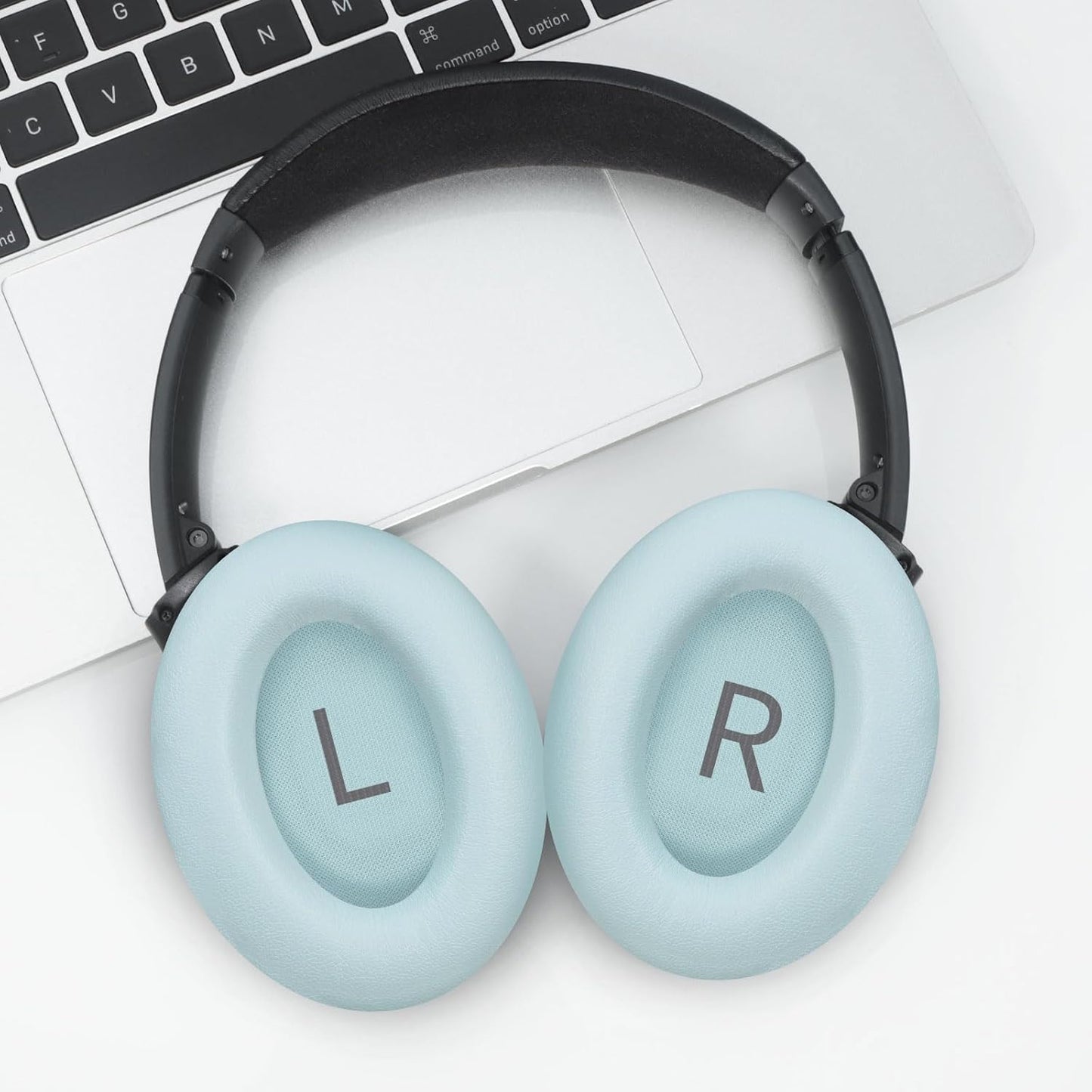 Headphones Replacement Ear Pads, Protein Leather earpad Cushions for Bose QuietComfort 45(QC45) Headphones, Softer Memory Foam - Crystal Blue