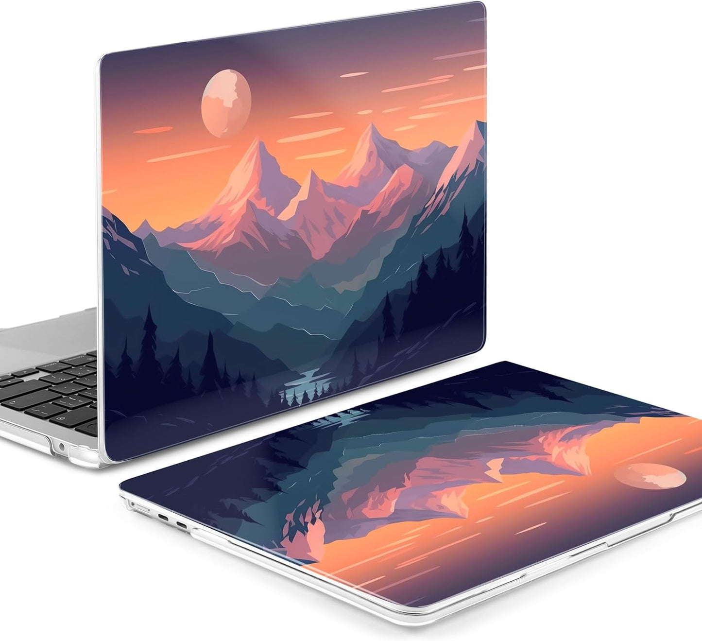 Batianda Premium Case for New MacBook Air 15 inch 2025 M4 2024 2023 with M3 M2 Chip Model A3114 A2941, Designed Protective Plastic Hardshell & Keyboard Cover & Screen Protector, Sunset