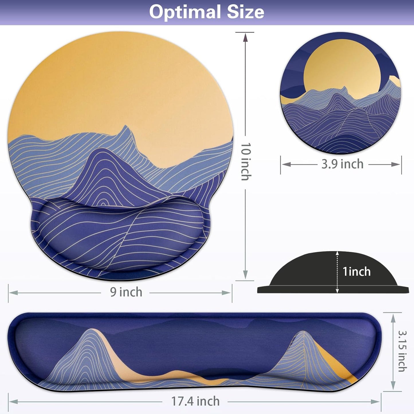 Ergonomic Keyboard Wrist Rest, Mouse Pad with Wrist Rest Anime, Cat Gaming Mousepad with Wrist Support, Memory Foam Wrist Rest Set for Computer Keyboard, Funny Cute Office Desk Accessories