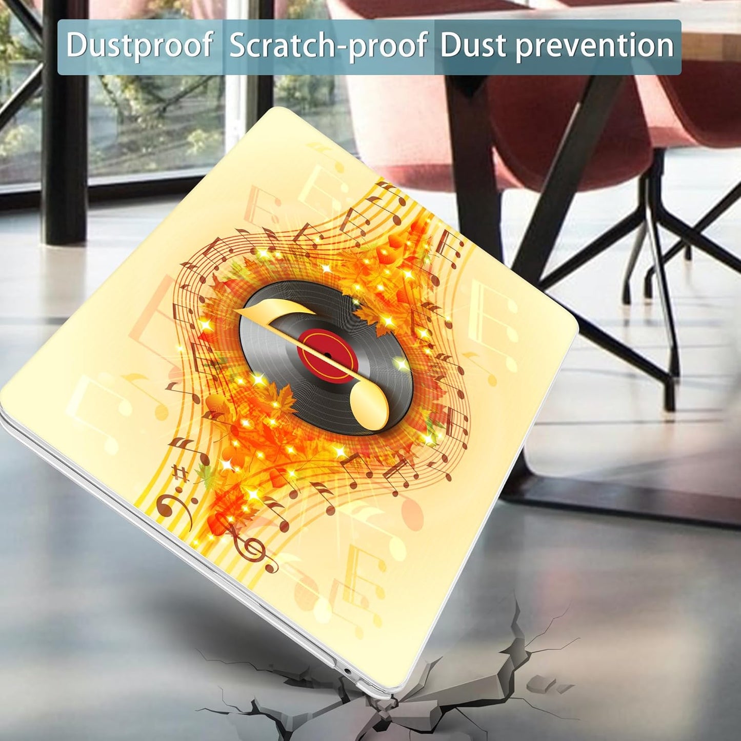 Mektron for 2025 M4 MacBook Air 13.6 Inch A3240 Case Fits 2023 A2681 M2 2024 A3113 M3 Chip with Liquid Retina Display Touch ID, Printed Plastic Hard Shell Cover for MacBook Air 13.6", Music Record