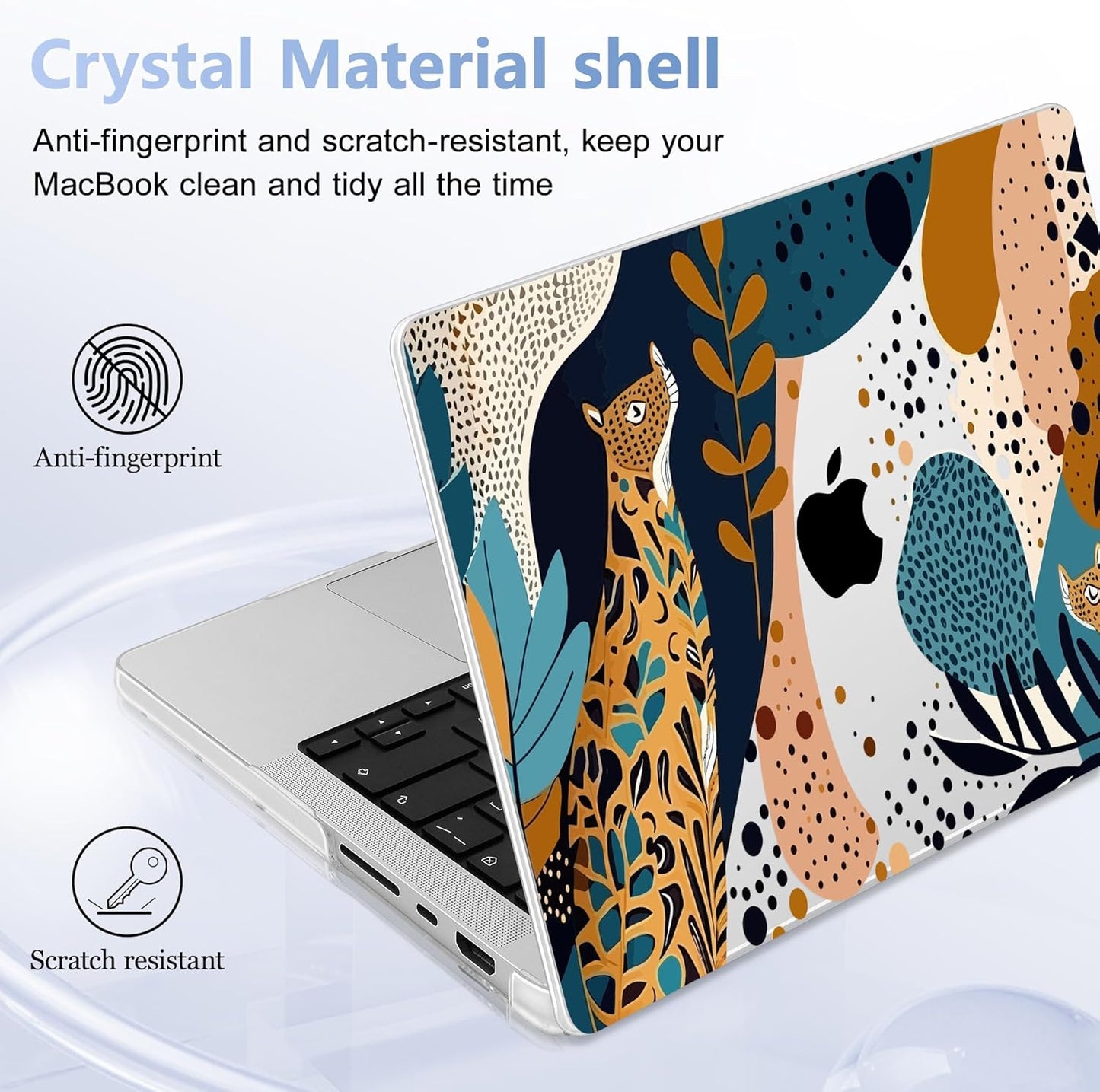 for MacBook Pro 16 inch Case 2021 2022 2023 2024 Release A3186 A3403 M4 A2991 M3 A2780 M2 A2485 M1 Pro/Max, Hard Shell Case with Screen Protector & Keyboard Cover, Leopards