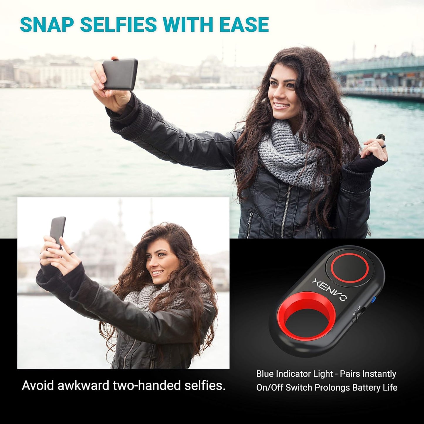 Shutterbug - Camera Shutter Remote Control - Bluetooth Wireless Selfie Button Clicker - Compatible with iPhone, iPad, Android, Samsung, and Google Pixel Cell Phones, Smartphones and Tablets