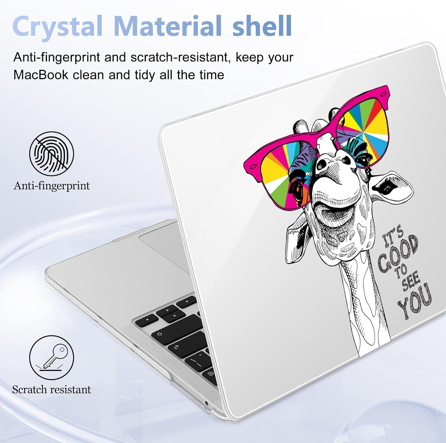 Case for MacBook Pro 13 inch with/Without Touch Bar (2016-2022, M2 A2338 M1 A2289 A2251 A2159 A1989 A1706 A1708), Hard Shell + Keyboard Cover + Dust Plug, Giraffe