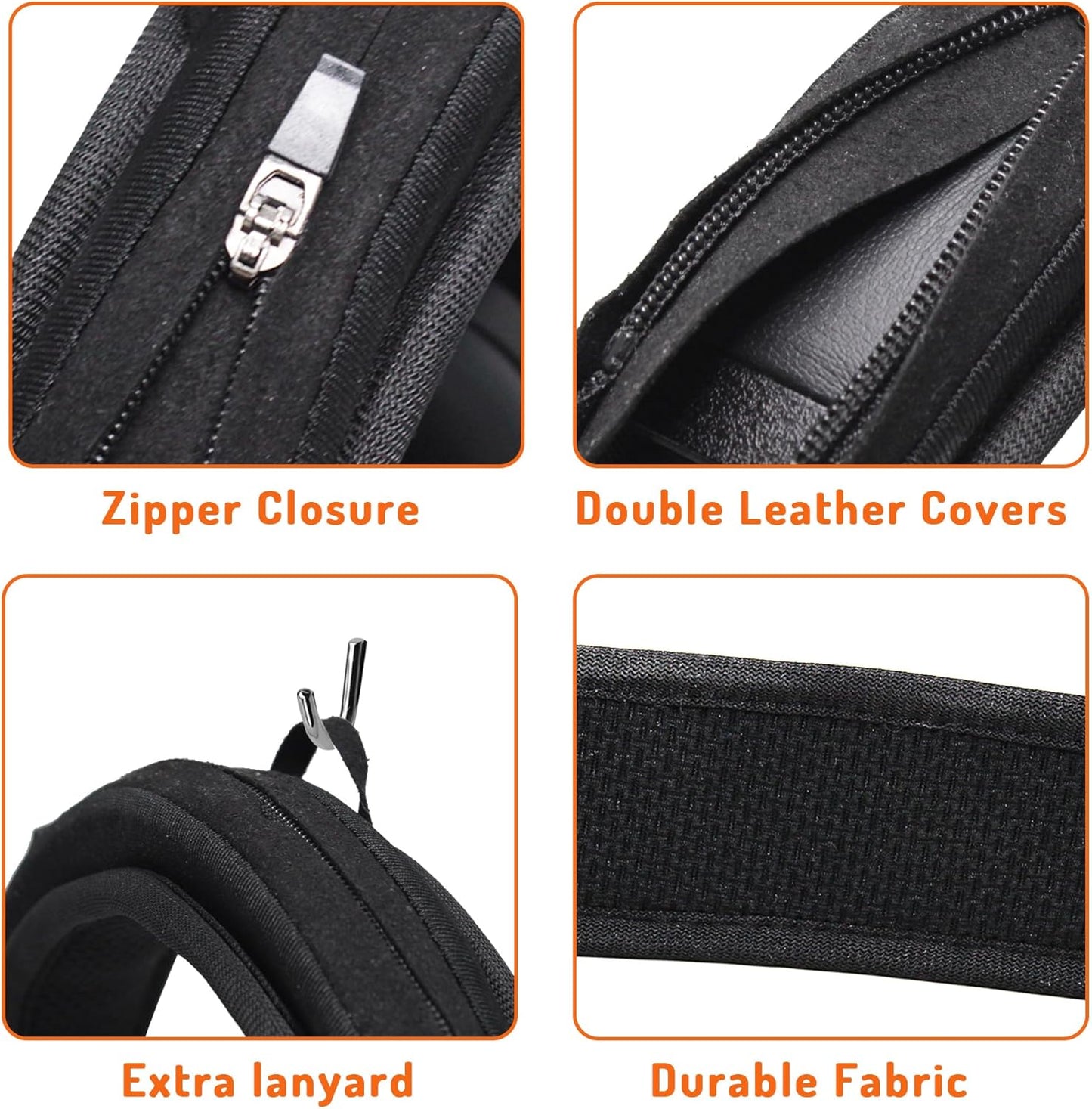 Adhiper Universal Headphone Headband Cover for Sony Beats Bose Soundcore HyperX ATH Skullcandy JBL Jabra, Headband Cover Cushion Protector for Sony XM4, XM5 & Beats Studio Pro/Solo4 Headphones - Black