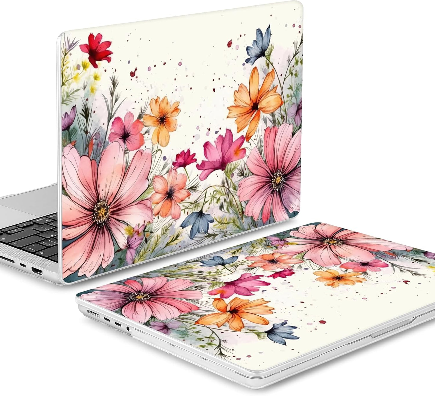 Mektron Case for MacBook Pro 16" M4 A3403 A3186 M3 A2991 M2 A2780 M1 A2485 (2021/2023/2024) Pro/Max with Touch ID, Hard Shell Plastic Laptop Cover Keyboard Cover Screen Protector, Colorful Floral