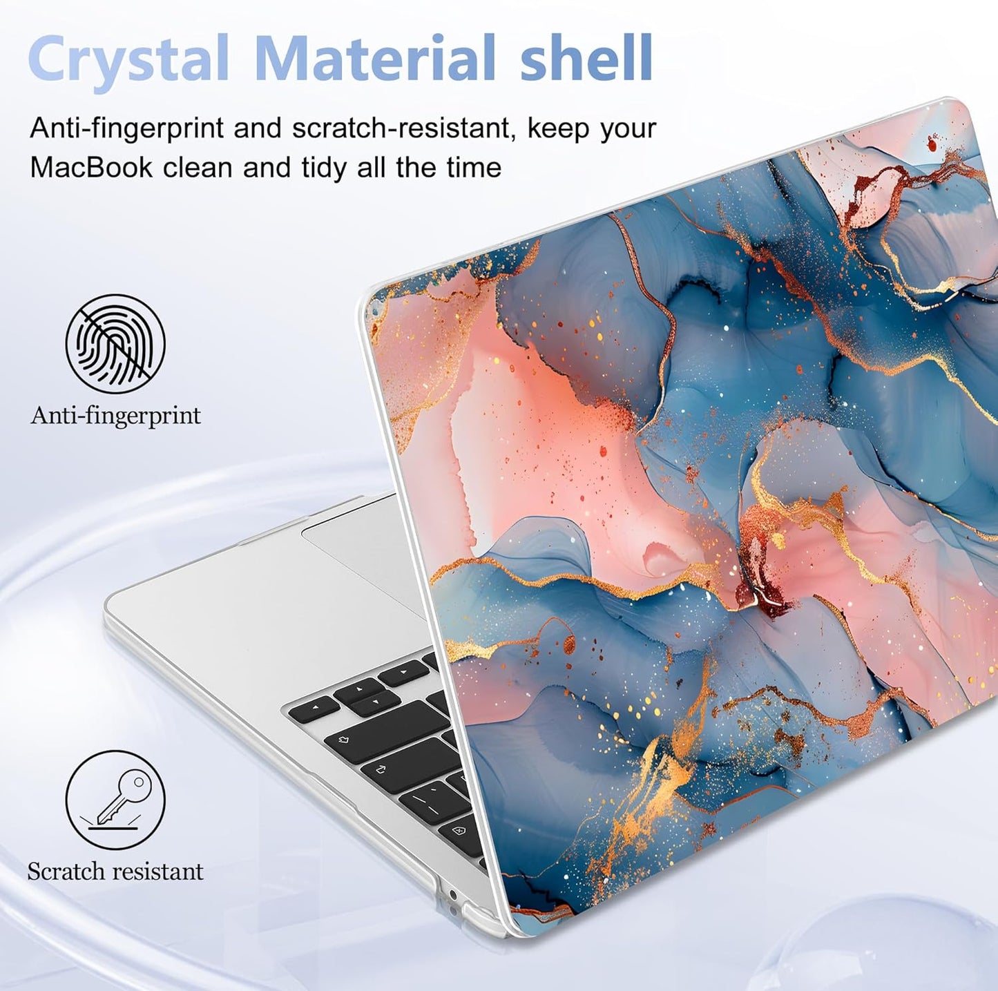 Case for MacBook Air 15 Inch 2025 2024 2023 Release M4 A3241 M3 A3114 M2 A2941, Hard Shell with Screen Protector & Keyboard Cover, Compatible with Touch ID, Abstract Art P492