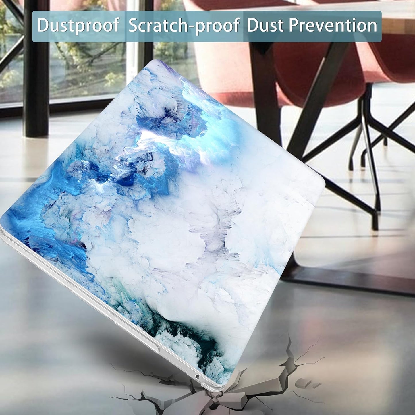 Mektron for MacBook Pro 13-inch Case 2022 2021 2020 Release A2338 M2 M1 A2289 A2251, Printed Plastic Hard Shell Cover for MacBook Pro 13.3-inch Touch Bar/Touch ID, Cloud & Lightning