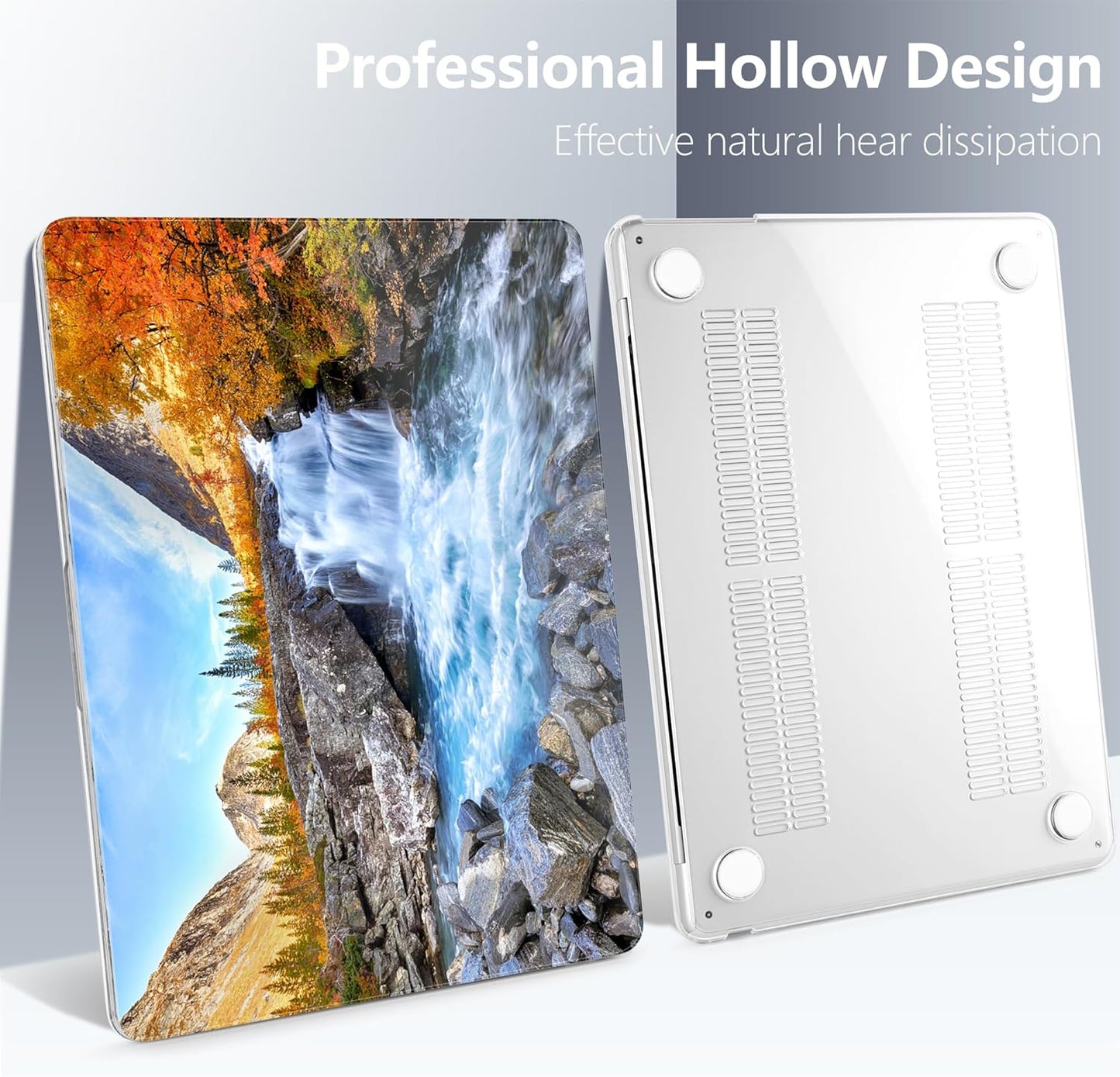 Batianda Premium Case for New MacBook Air 15 inch 2025 M4 2024 2023 with M3 M2 Chip Model A3114 A2941, Designed Protective Plastic Hardshell & Keyboard Cover & Screen Protector, Fall