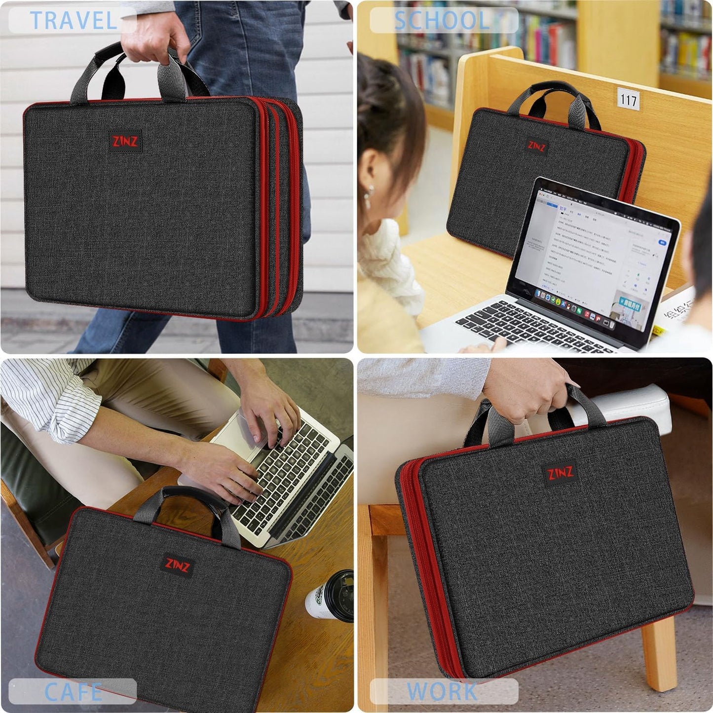 ZINZ Slim Expandable Laptop Case 15.6 Inch Sleeve Upgraded Protective Durable Recycled Carrying Case Compatible with MacBook 15" & 16" and Most 15" 15.6" 16" Notebook,B01K02