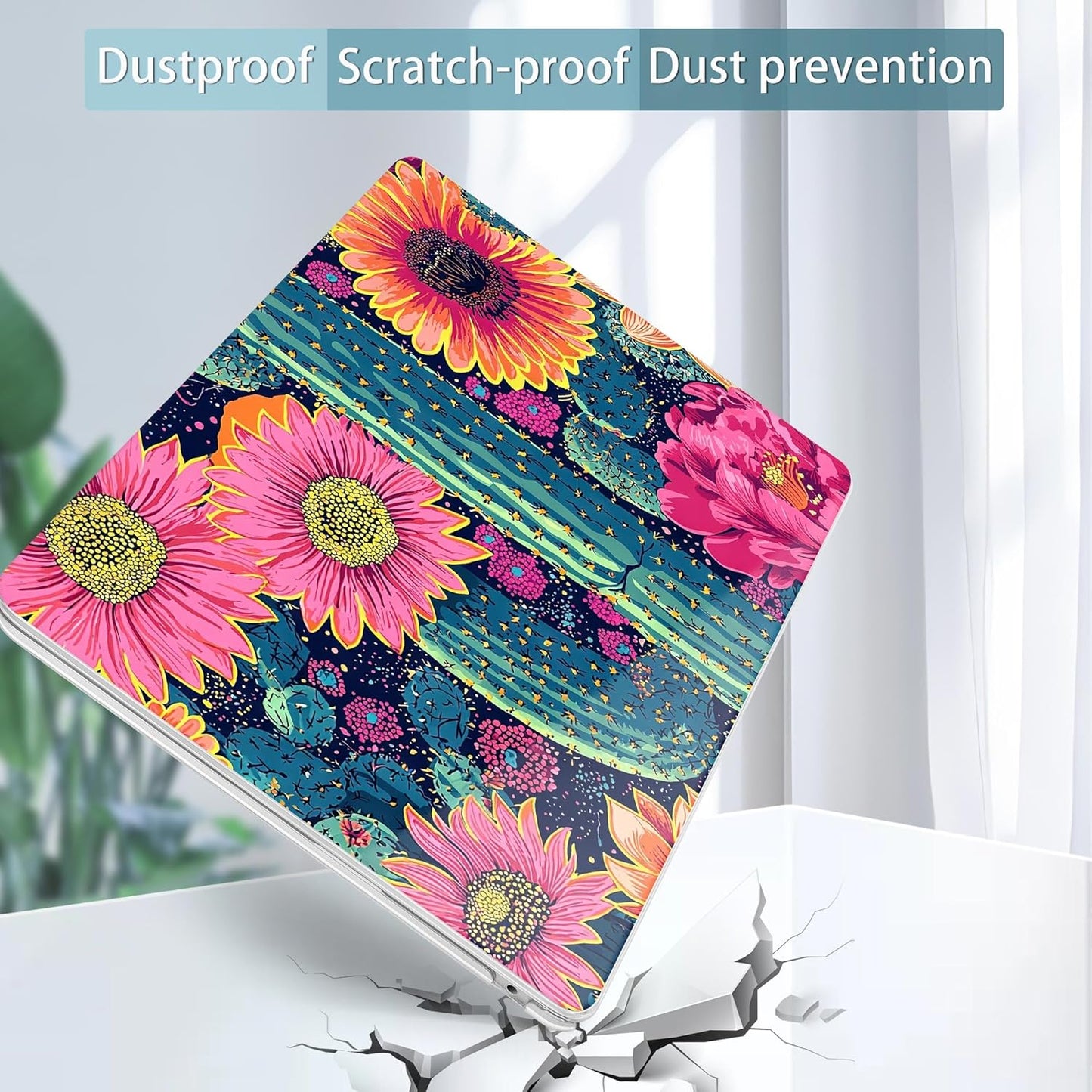 May Chen for MacBook Air 13.6 Inch Case 2025/2024/2023/2022 Release (Model A2681 A3113 A3240, M2 M3 M4 Chip) – Hard Shell Laptop Cover with Keyboard Cover & Screen Protector,Sunflowers Cactus