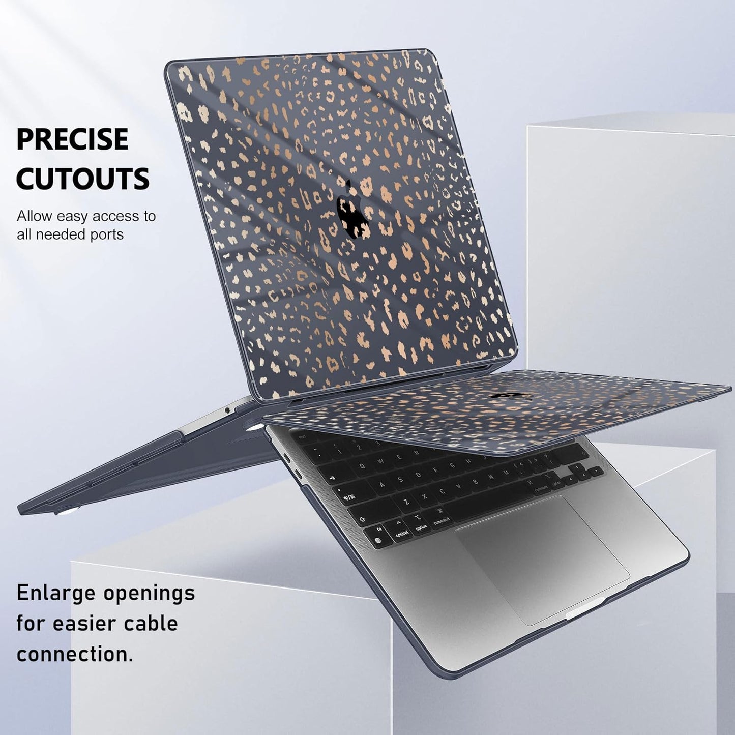 May Chen Case for MacBook Pro 13 inch M2 2023,2022,2021,2020 A2338 M1 A2251 A2289, Plastic Hard Shell Case for MacBook Pro 13" with Touch Bar Fits Touch ID, Leopard Print
