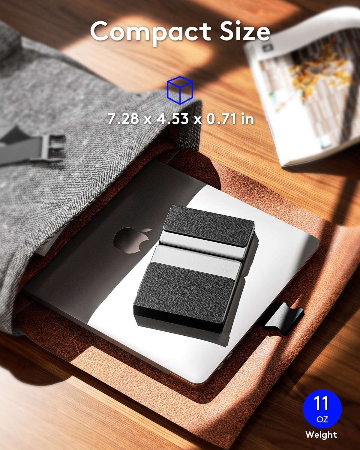 Foldable Bluetooth Keyboard with Numeric Keypad, Samsers Full-Size Wireless Folding Keyboard with Backlight, Portable Travel Keyboards for iOS Android Windows Mac OS, Support 3 Device(BT5.1 x 3), Gray