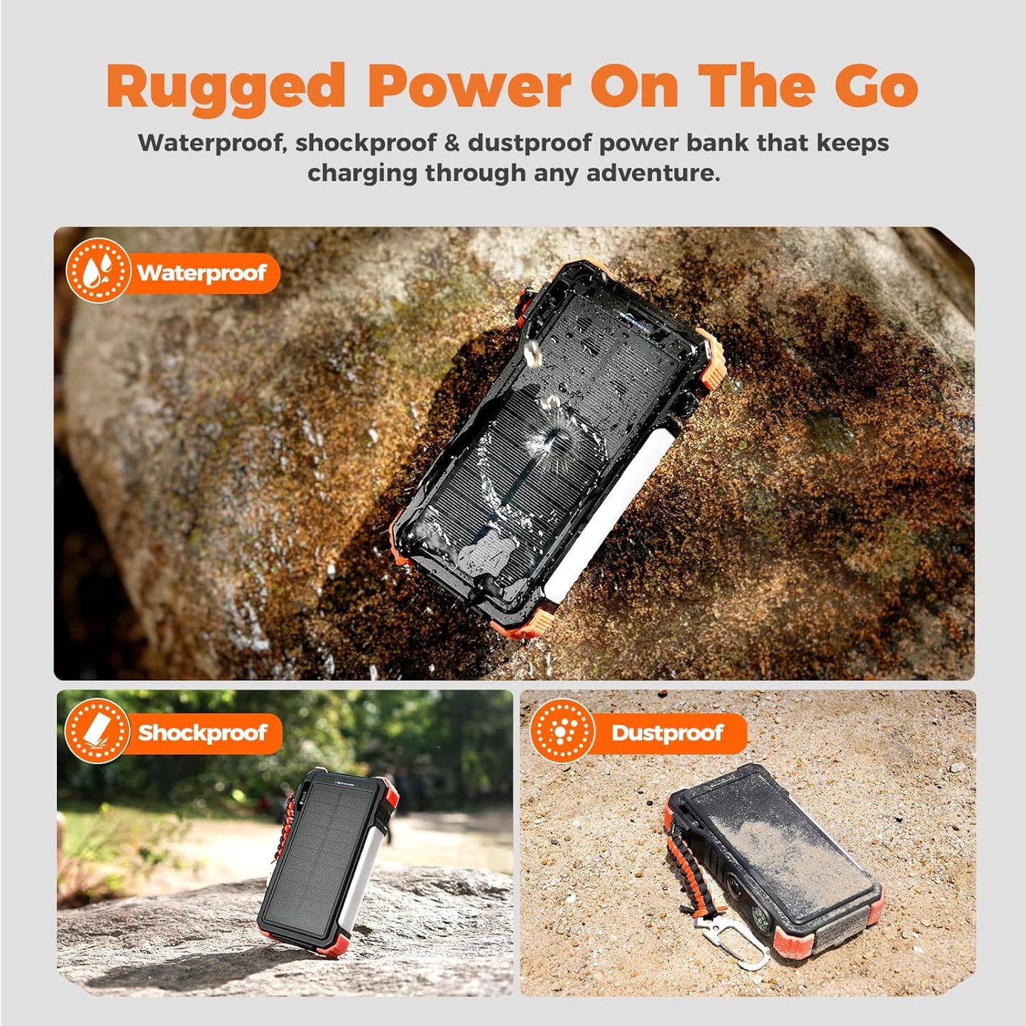 BLAVOR Solar Power Bank 20000mAh/74000mWh Built-in Cables, Wireless Charger for Apple Watch, 20W Fast Charging Battery Pack with USB C, Flashlight, Solar Charger for iPhone, iPad, iWatch, Samsung