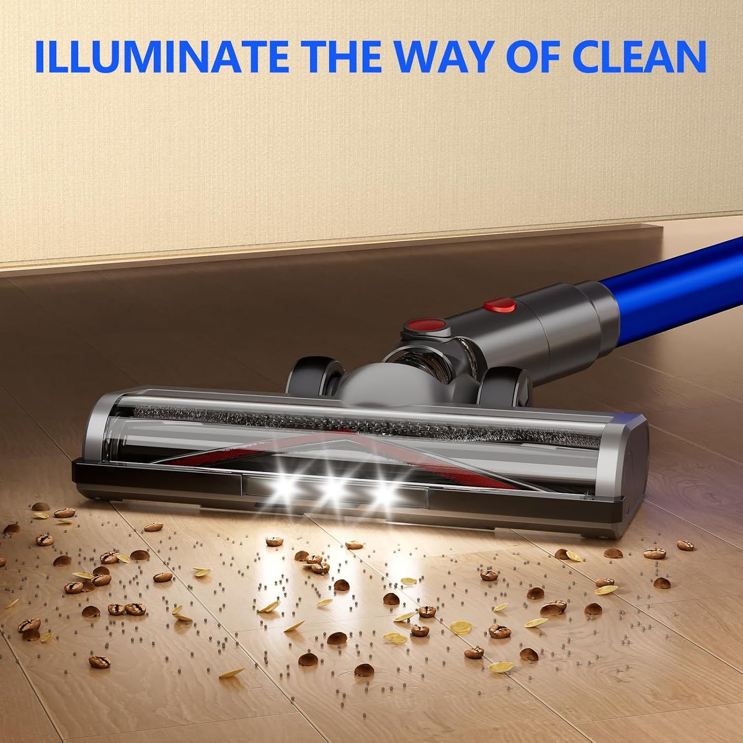 Cordless Vacuum Cleaner, 450W 48Kpa Powerful Stick Vacuum, Up to 60Mins Rechargeable Battery, Vacuum Cleaners for Home Anti-Tangled Lightweight Handheld for Hardwood Floor, Carpets, Pet Hair