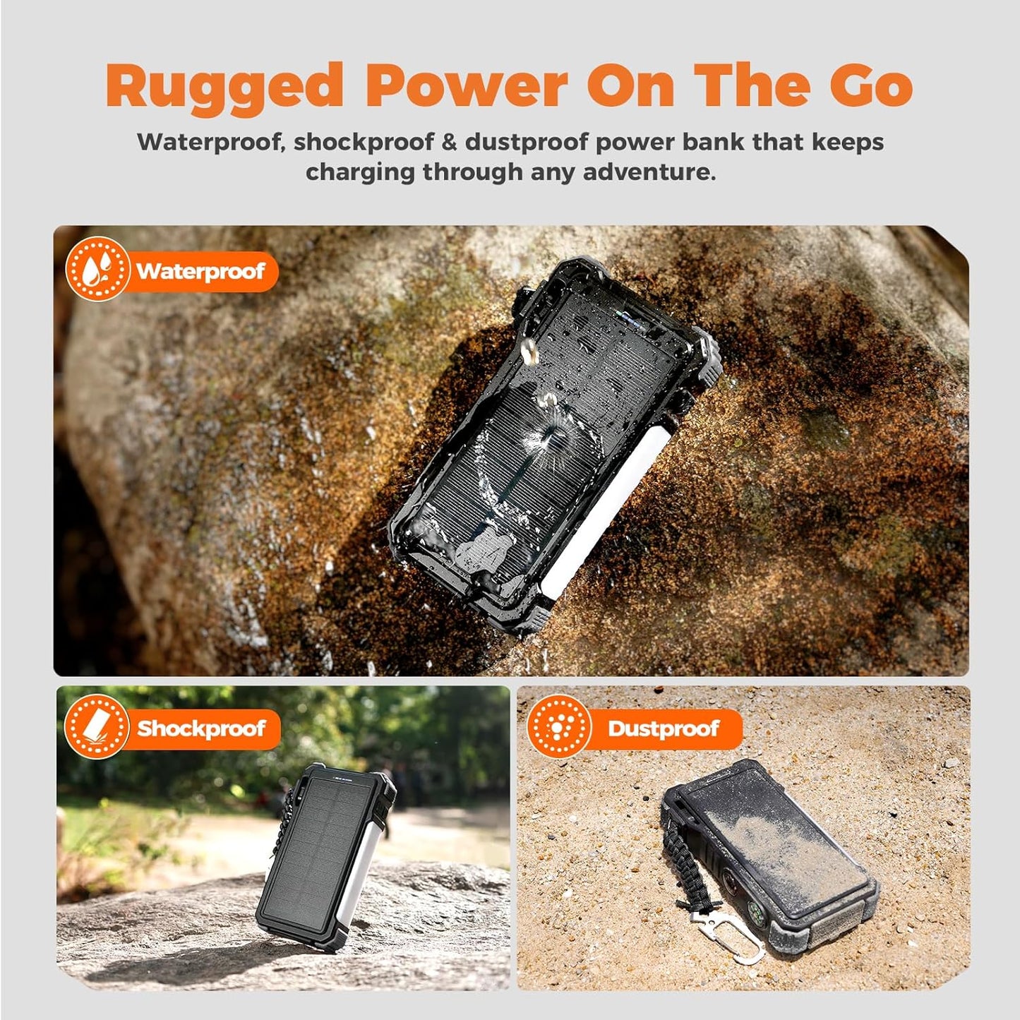 BLAVOR Solar Power Bank 20000mAh/74000mWh Built-in Cables, Wireless Charger for Apple Watch, 20W Fast Charging Battery Pack with USB C, Flashlight, Solar Charger for iPhone, iPad, iWatch, Samsung