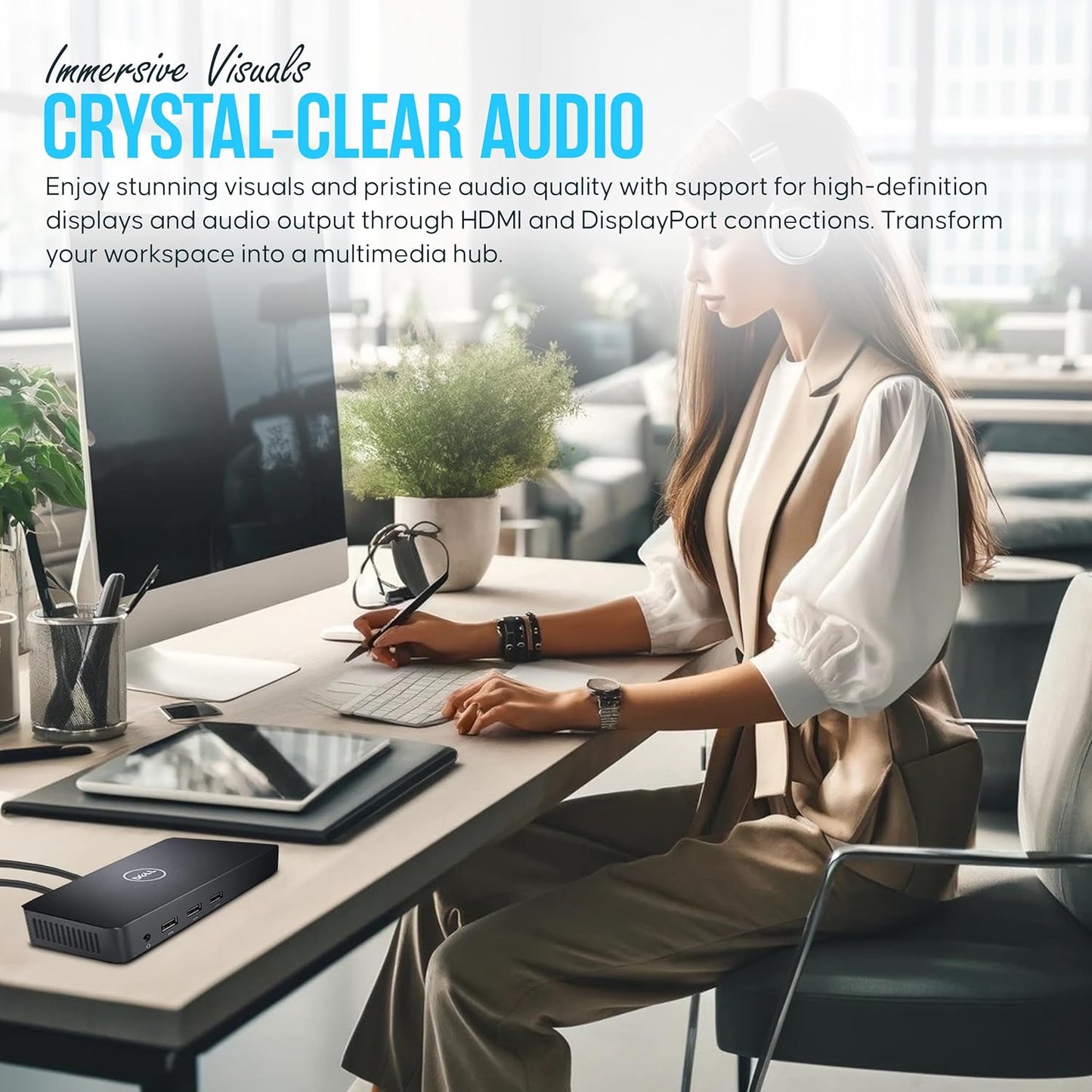 D3100 Dock USB 3.0 Ultra HD/4K Triple Display - 1 Year Warranty - Docking Station Dual Monitor with 65W, HDMI & USB 3.0 Cable - Laptop & Computer Docking Station