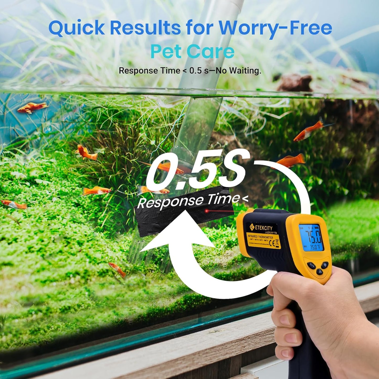 Etekcity Infrared Thermometer Temperature Gun 1080, -58ยฐF to 1130ยฐF for Meat Food Pizza Oven Griddle Accessories, Heat Gun for Cooking, Kitchen, Fridge, Reptile,BBQ