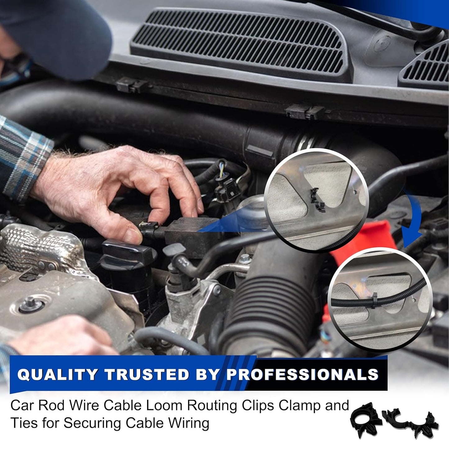 200 PCS Car Wire Loom Routing Clips Assortment Kit 14 Sizes Wiring Harness Routing Clips Push Mount Cable Zip Tie Replacement Parts for Universal Honda GM Mazda