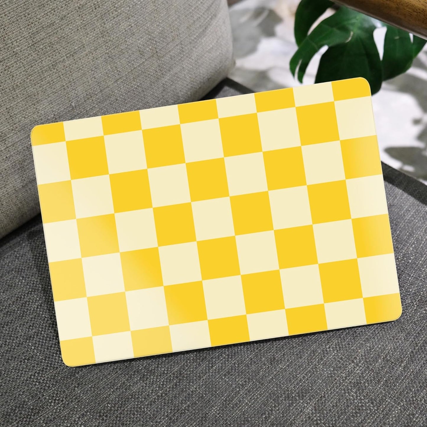 MEEgoodo for M4/M3/M2 MacBook Air 15.3 inch Case 2025 2024 2023, Case Fit Model (A3241/A3114/A2941) for MacBook Air 15 inch, Laptop Hard Shell with Keyboard Cover, Yellow Squares