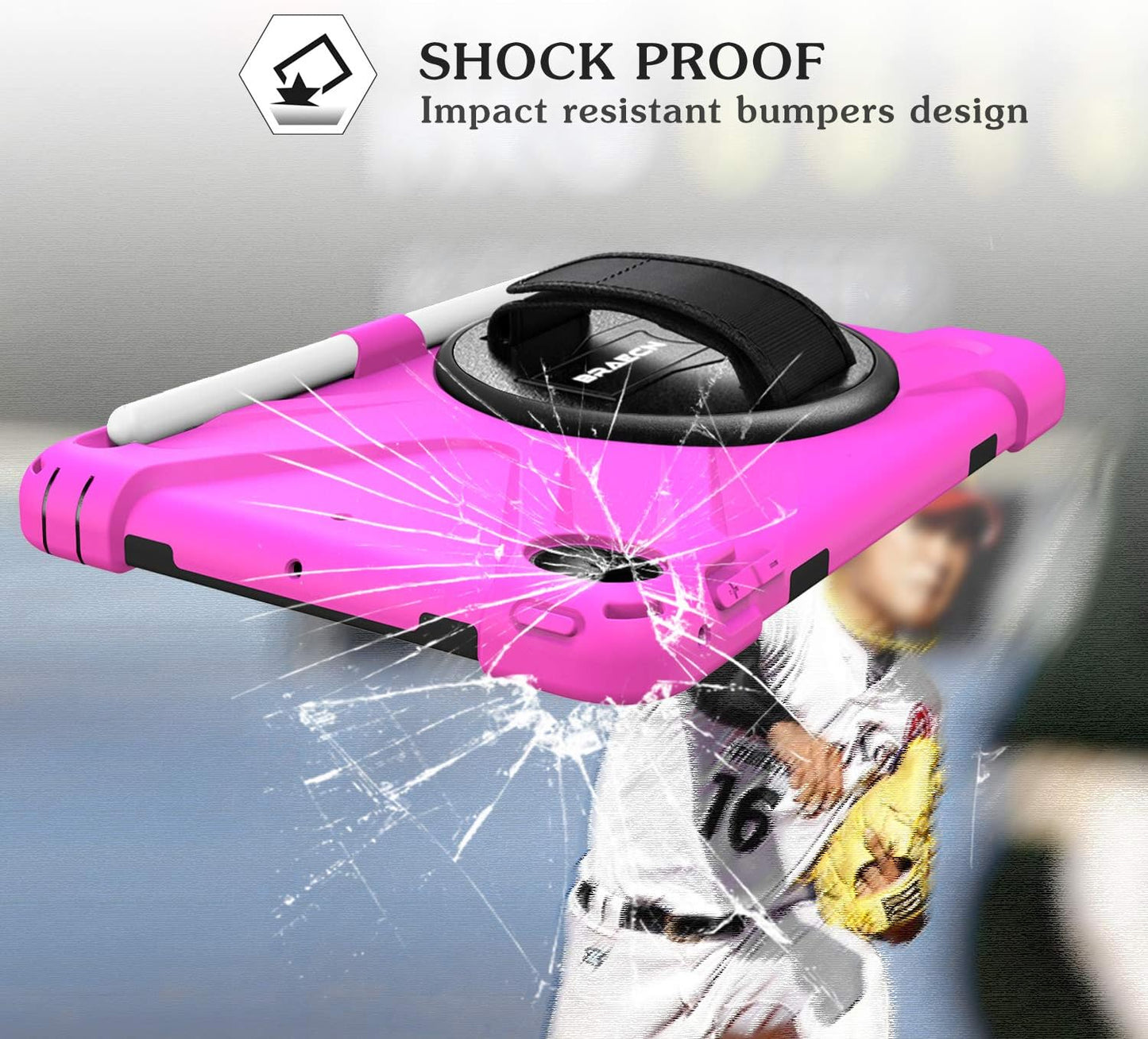 BRAECN iPad mini 5 Case,iPad mini 4 Case, Heavy Duty Shockproof Protective Rugged Case with Pencil Holder,Hand Strap,Kickstand, Shoulder Strap for iPad mini 5th/4th Generation 7.9 Inch for Kids