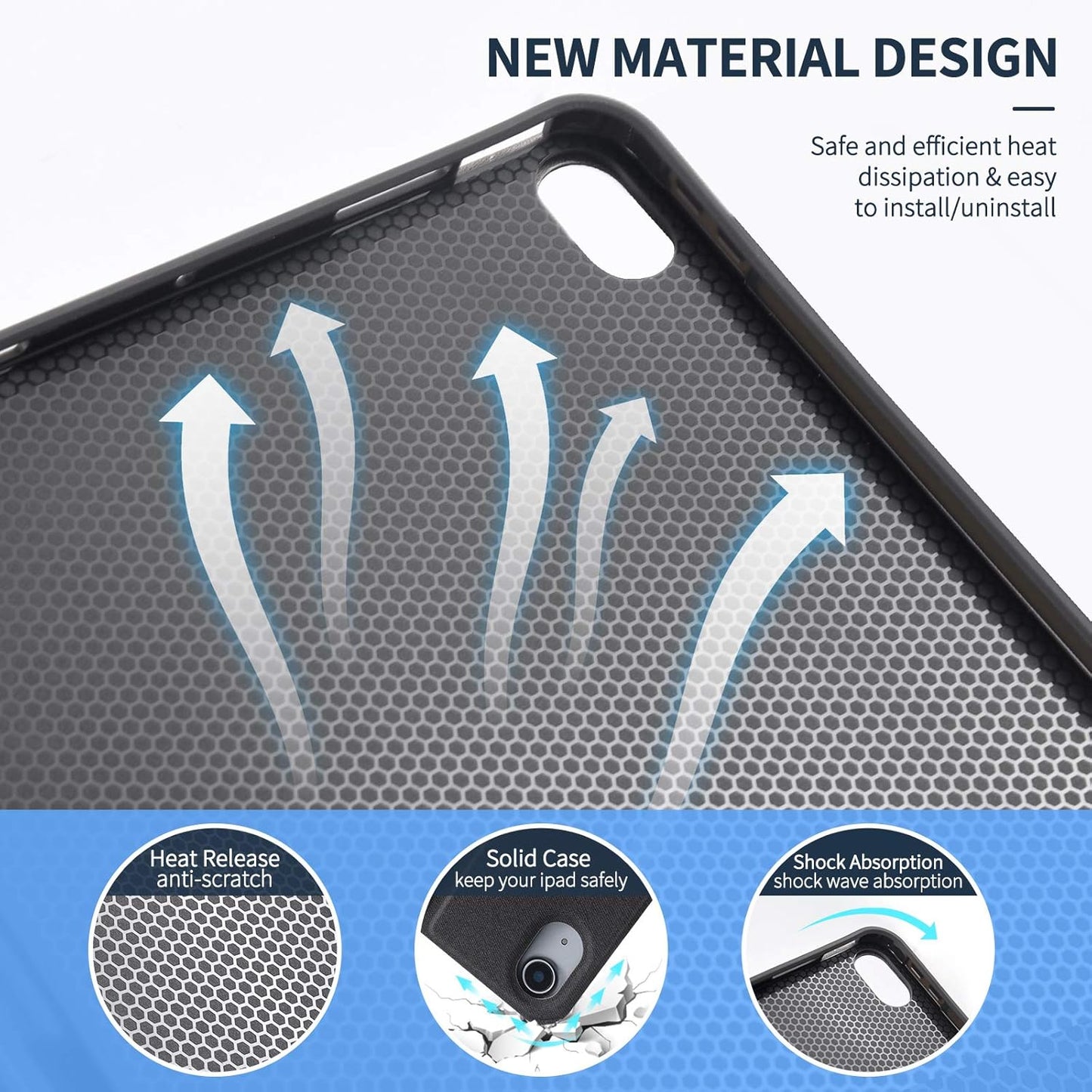 Keyboard Case for iPad (A16) 11-inch 2025/10.9 inch 10th Gen 2022, iPad 11th/10th Generation Case with Keyboard, Built-in Pencil Holder, Wireless Backlit Detachable