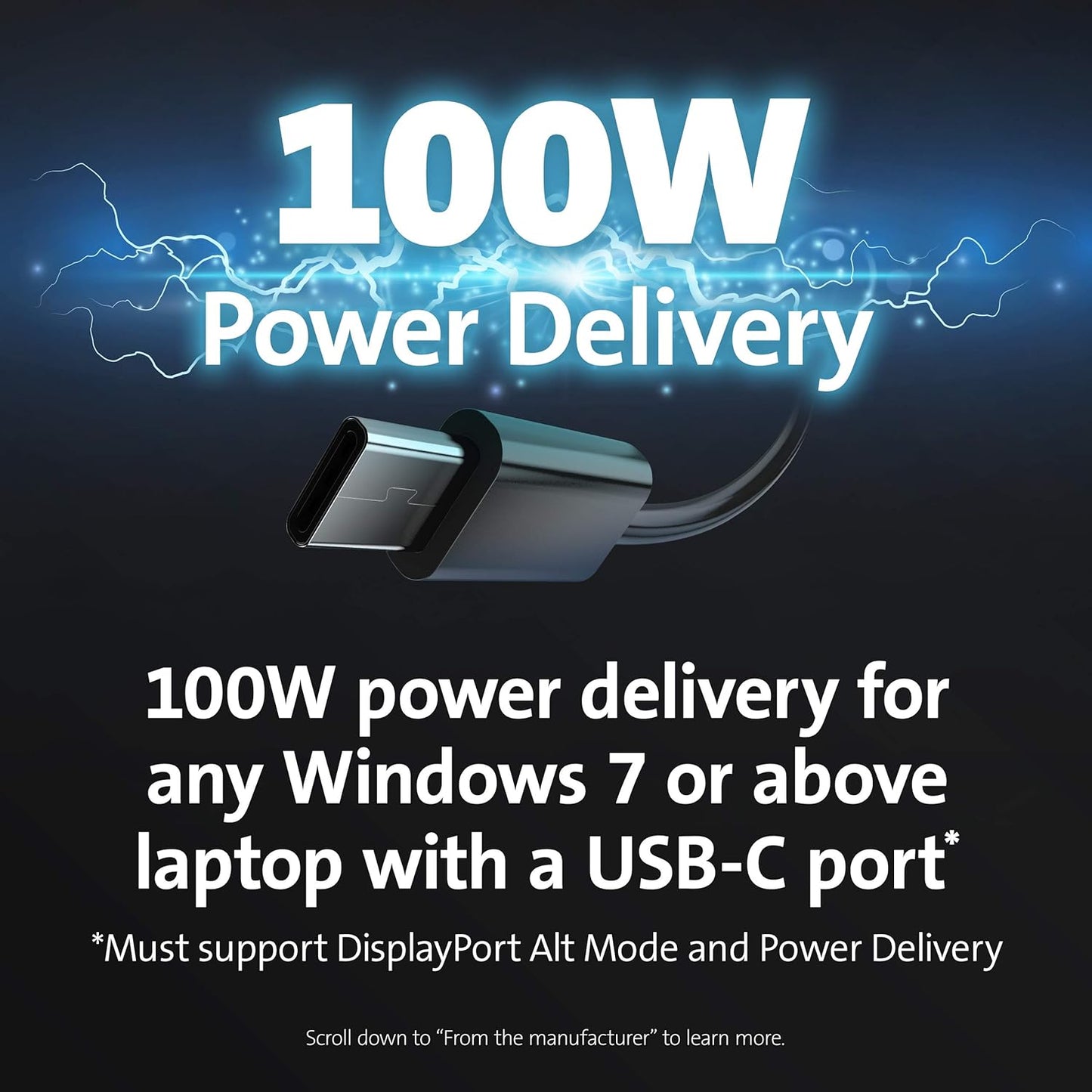 Kensington SD4850P USB-C Docking Station for Dell, HP, Lenovo, Surface, PixelBook, Pixel Slate- Dual 4K Video, 100W PD (K34115NA)