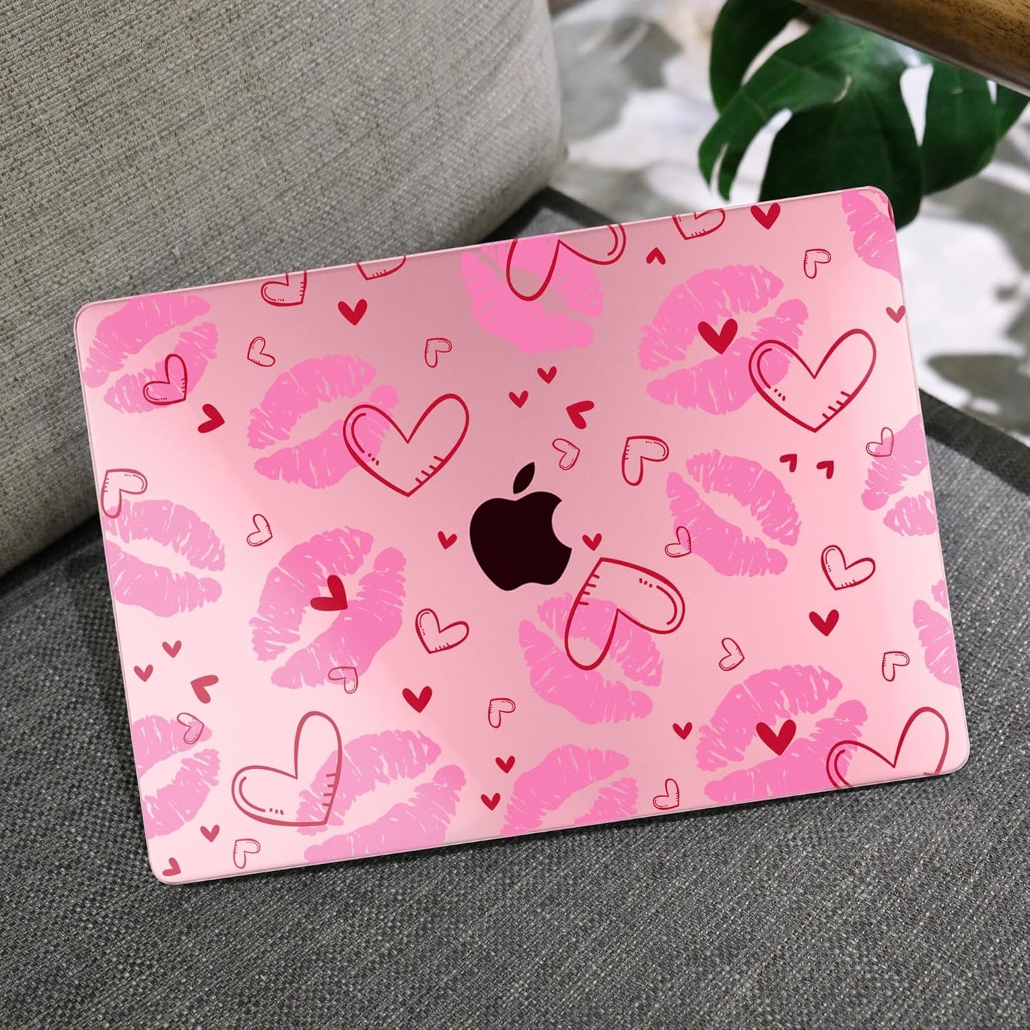 MEEgoodo Case for MacBook Air M4/M3/M2 13.6 inch 2025 2024 2022, Fit Model A3240 A3113 A2681, Compatible with MacBook Air 13 inch, Laptop Hard Shell Case with Keyboard Cover, Cute Kiss & Love