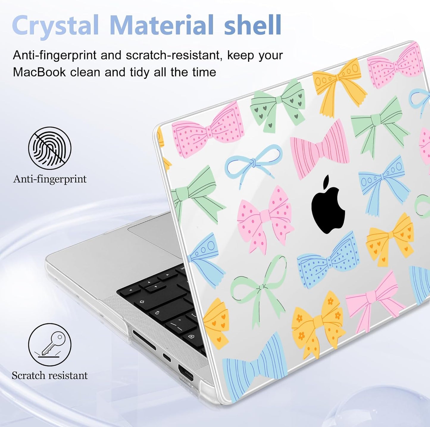 for MacBook Pro 16 inch Case 2021 2022 2023 2024 Release A3186 A3403 M4 A2991 M3 A2780 M2 A2485 M1 Pro/Max, Hard Shell Case with Screen Protector & Keyboard Cover, Colorful Bow