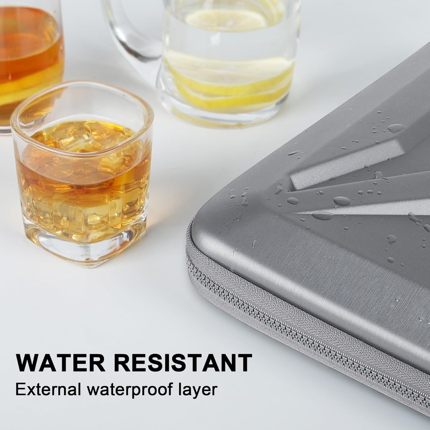 DOMISO 17 Inch Laptop Case Rugged Sleeve Waterproof Hard Shell Protective Cover Fits Most 17-17.3" Laptops/Dell XPS 17 / HP Envy 17 (Silver)