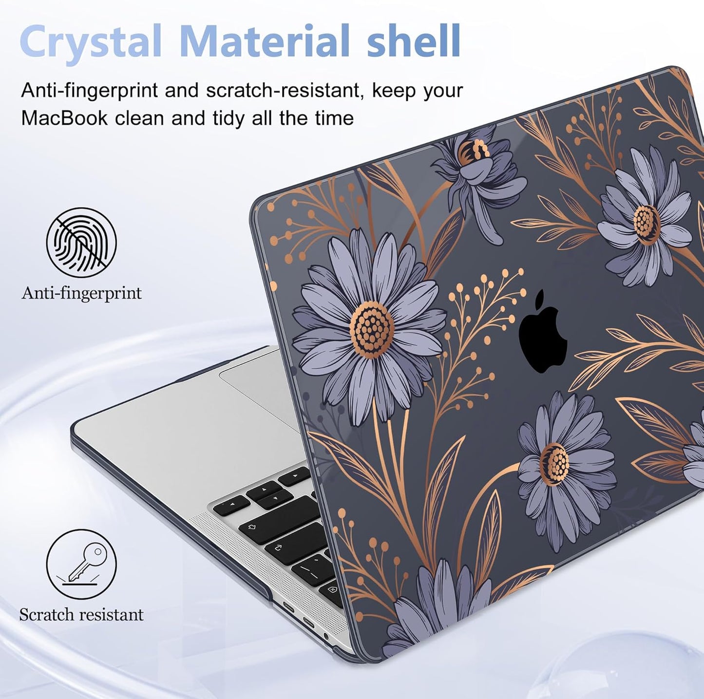 for MacBook Pro 16 inch Case 2019 2020 Release Model A2141, Plastic Hard Shell Cover with Keyboard Cover & Screen Protector for MacBook Pro 16 inch with Touch Bar & Touch ID - Blooming Plants