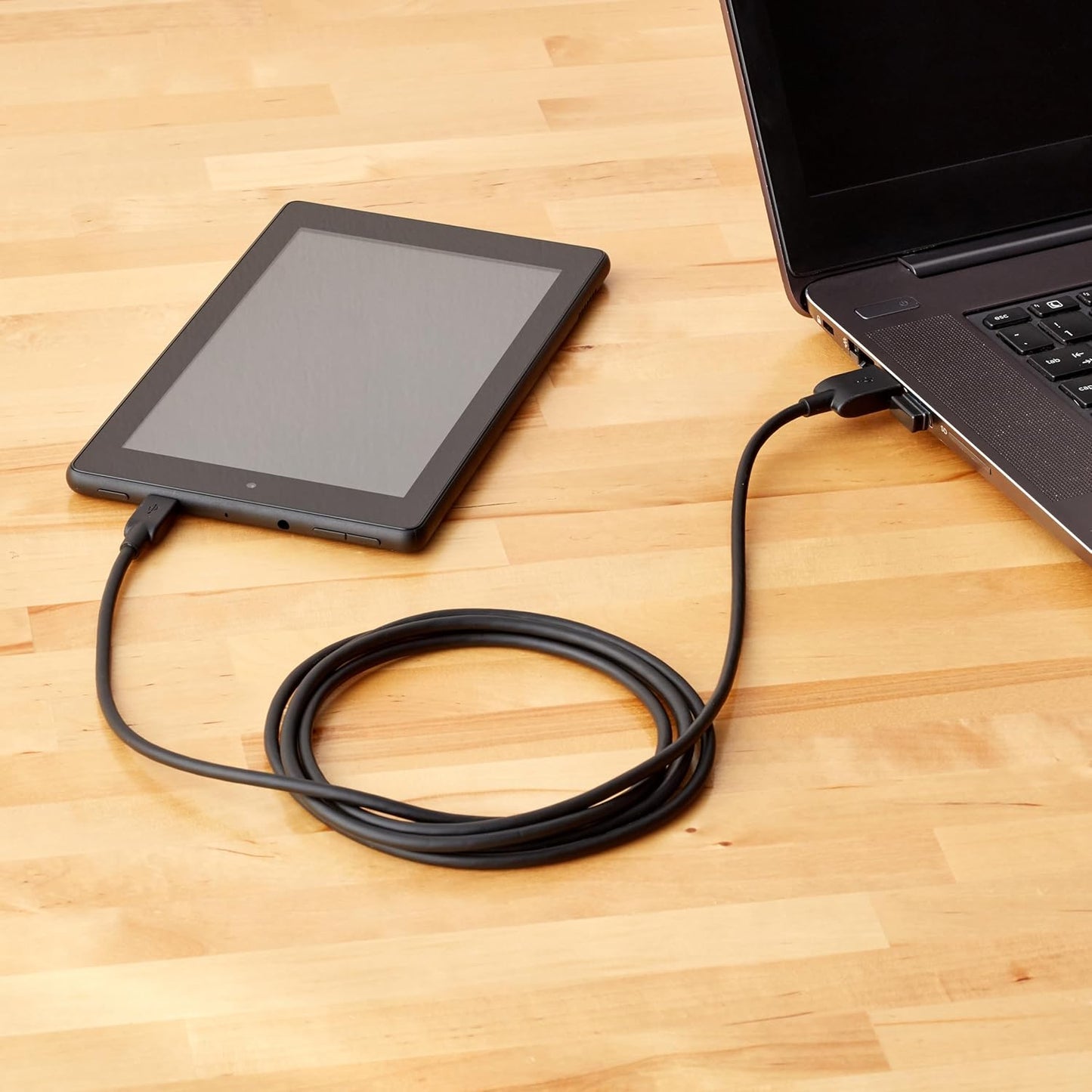 Amazon Basics 2-Pack USB-A to Micro USB Charging Cable, 480Mbps Transfer Speed with Gold-Plated Plugs, USB 2.0, 6 Foot, Black