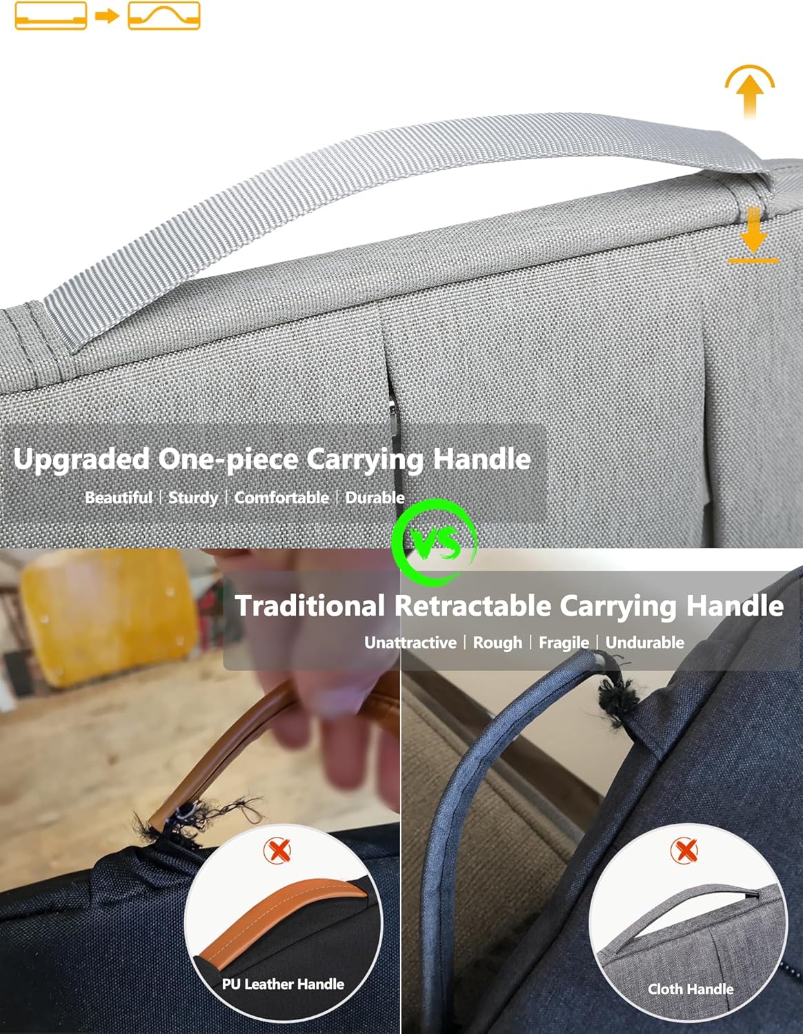 HYZUO 17-17.3 Inch Laptop Sleeve Bag Briefcase for 17" 17.3" HP/Dell/Lenovo/ASUS/LG/MSI Gaming Laptop/Razer Blade 17/18, Men Women NoteBook Protective Case Bag, Light Gray