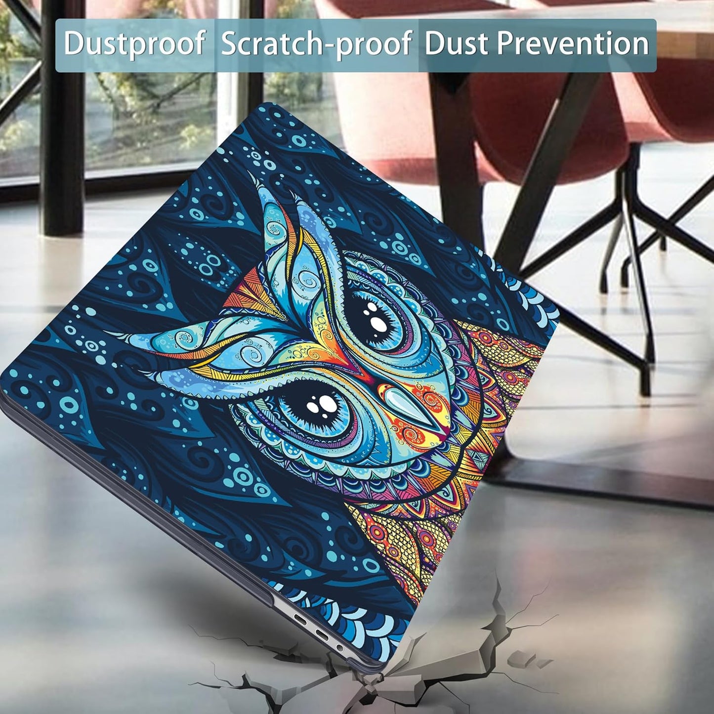 Mektron Cute Owl Plastic Hard Shell Cover for MacBook Pro 16 inch Case A2141 2020 2019 with Touch Bar & Touch ID, 4 in 1 Laptop Case, Keyboard Skin, Screen Protector, Dust Plug