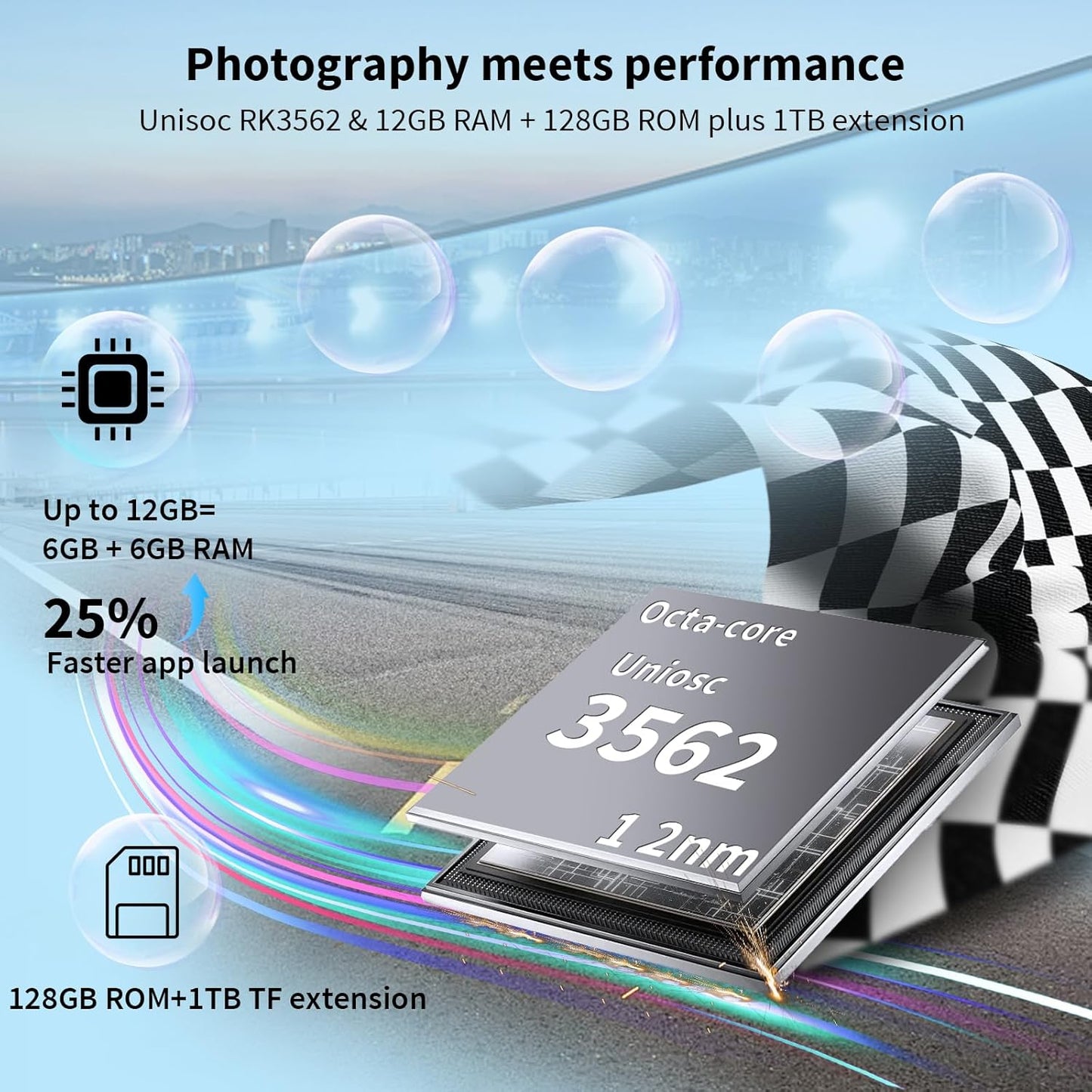 Android 14 Tablet with Keyboard, 12GB RAM (6+6), 128GB Storage, 1TB Expandable, 8000mAh Battery, 10 Inch 2-in-1 Tablets, Includes Case, Mouse & Stylus(Black)