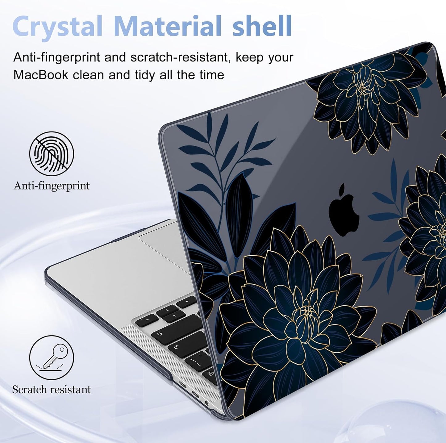 for MacBook Pro 16 inch Case 2019 2020 Release Model A2141, Plastic Hard Shell Cover with Keyboard Cover & Screen Protector for MacBook Pro 16 inch with Touch Bar & Touch ID, Flower Dahlia