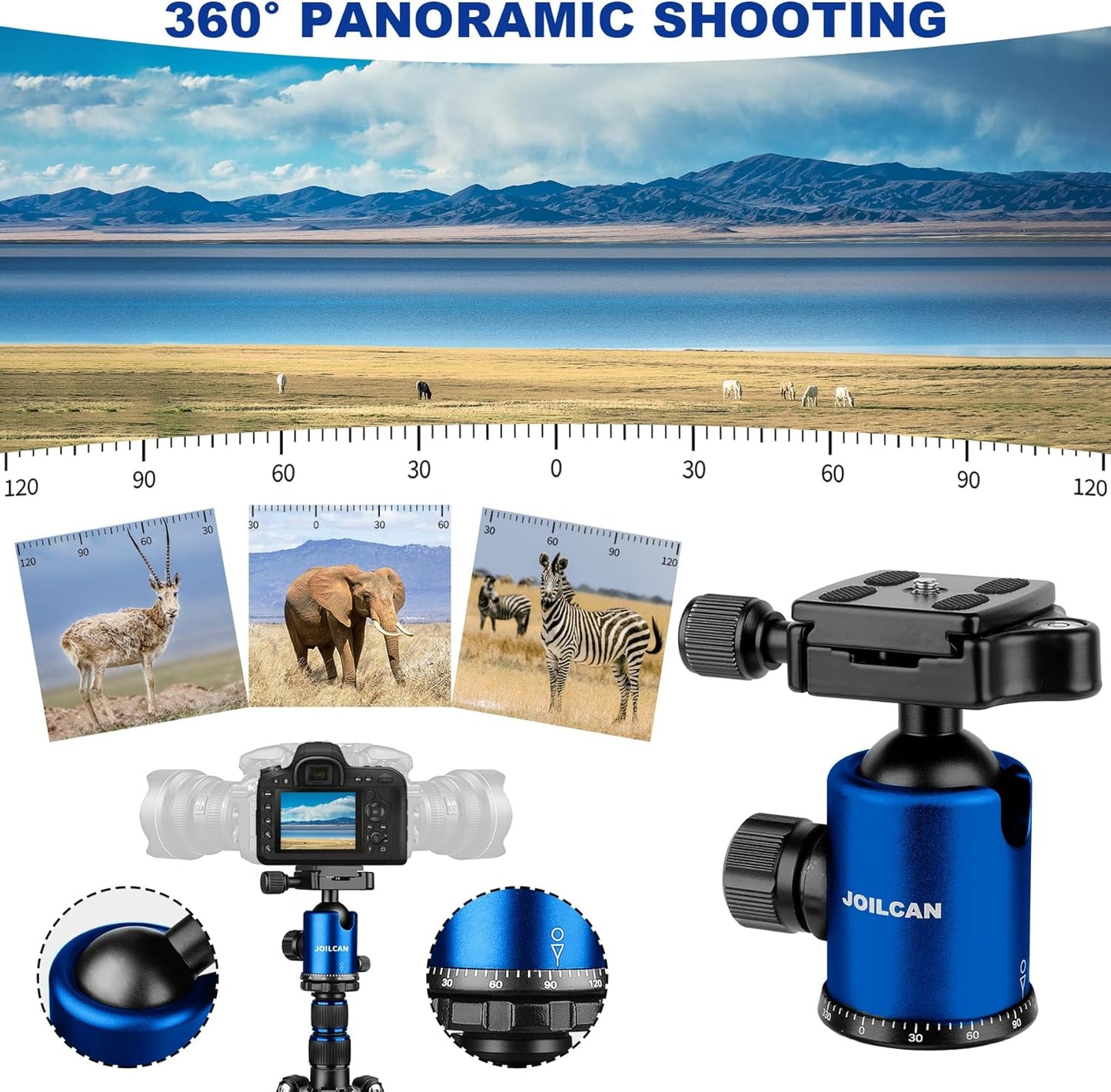 80/85 inches Heavy Duty Tripod for Camera and Phone, 85" Camera Monopod Tripods, DSLR Binoculars Spotting Scope Camcorders Video Tripod Stand, 360 Degree Ball Head, 35 lbs Loads