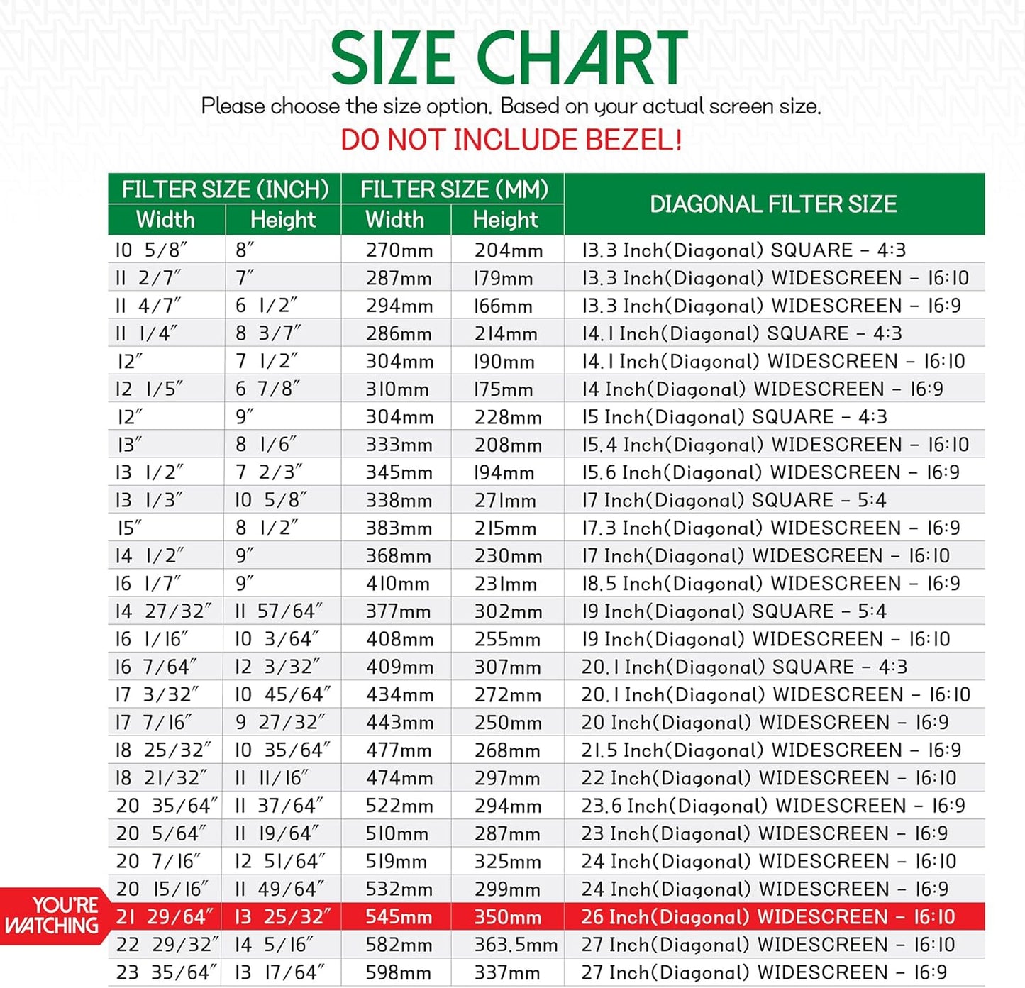 26 Inch Desktop Privacy Screen Shield for 16:10 Wide Monitor - Anti Glare Computer Privacy Screen Cover | Blue Light Blocking Screen Protector | Scratch Resistant UV Filter | Attachment Type